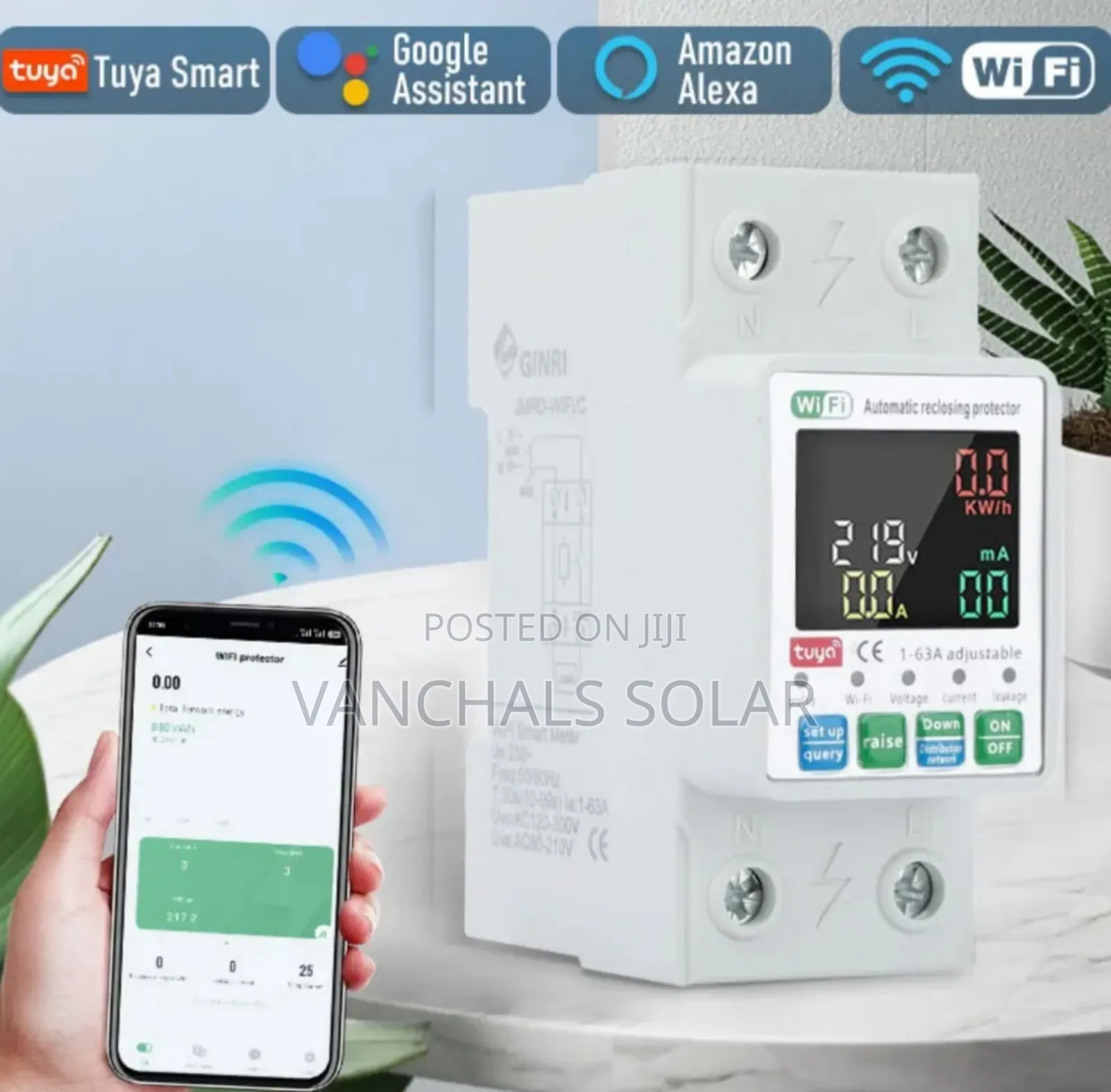 Smart Wifi Energy Check Meter Protector Smart Switch 63a