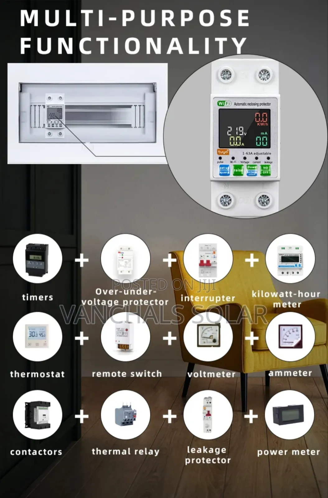 Smart Wifi Energy Check Meter Protector Smart Switch 63a