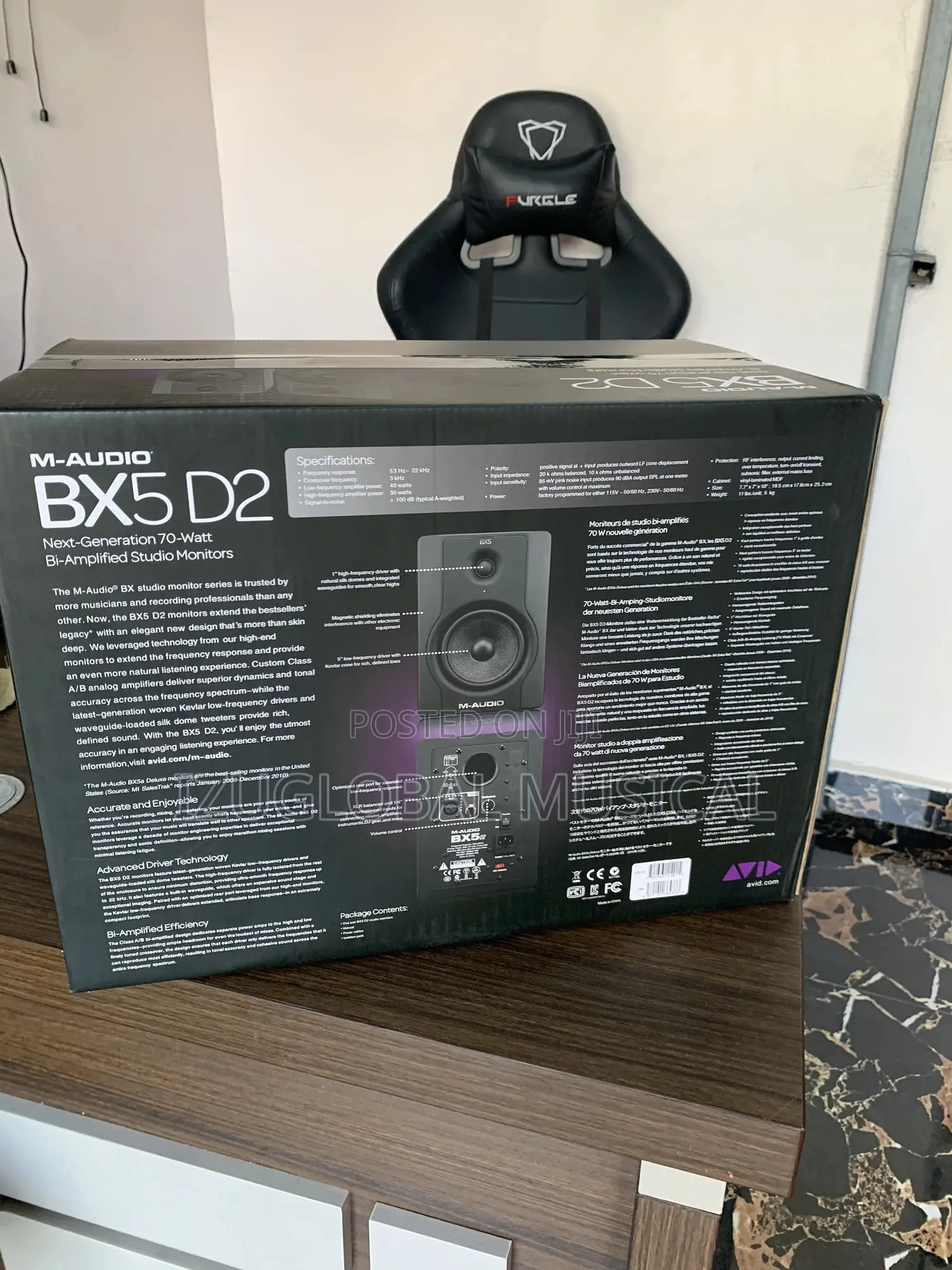 M-Audio Bx5 D3 5′′ 2-Way Powered Studio Monitor Speakers – (Pair)