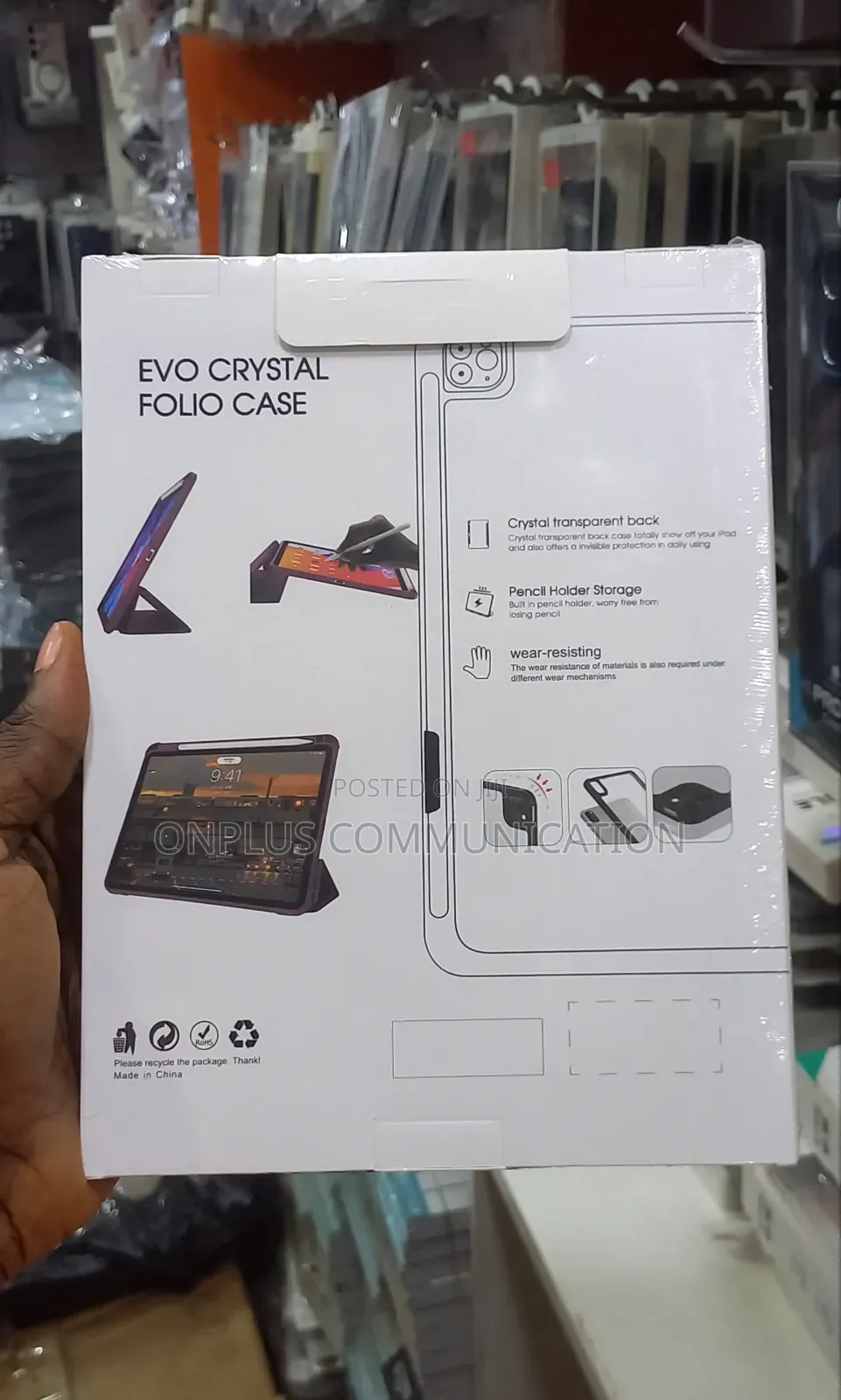 Evo Crystal Folio Case for Samsung Galaxy Tab A9/A11 (8.7 Inch).