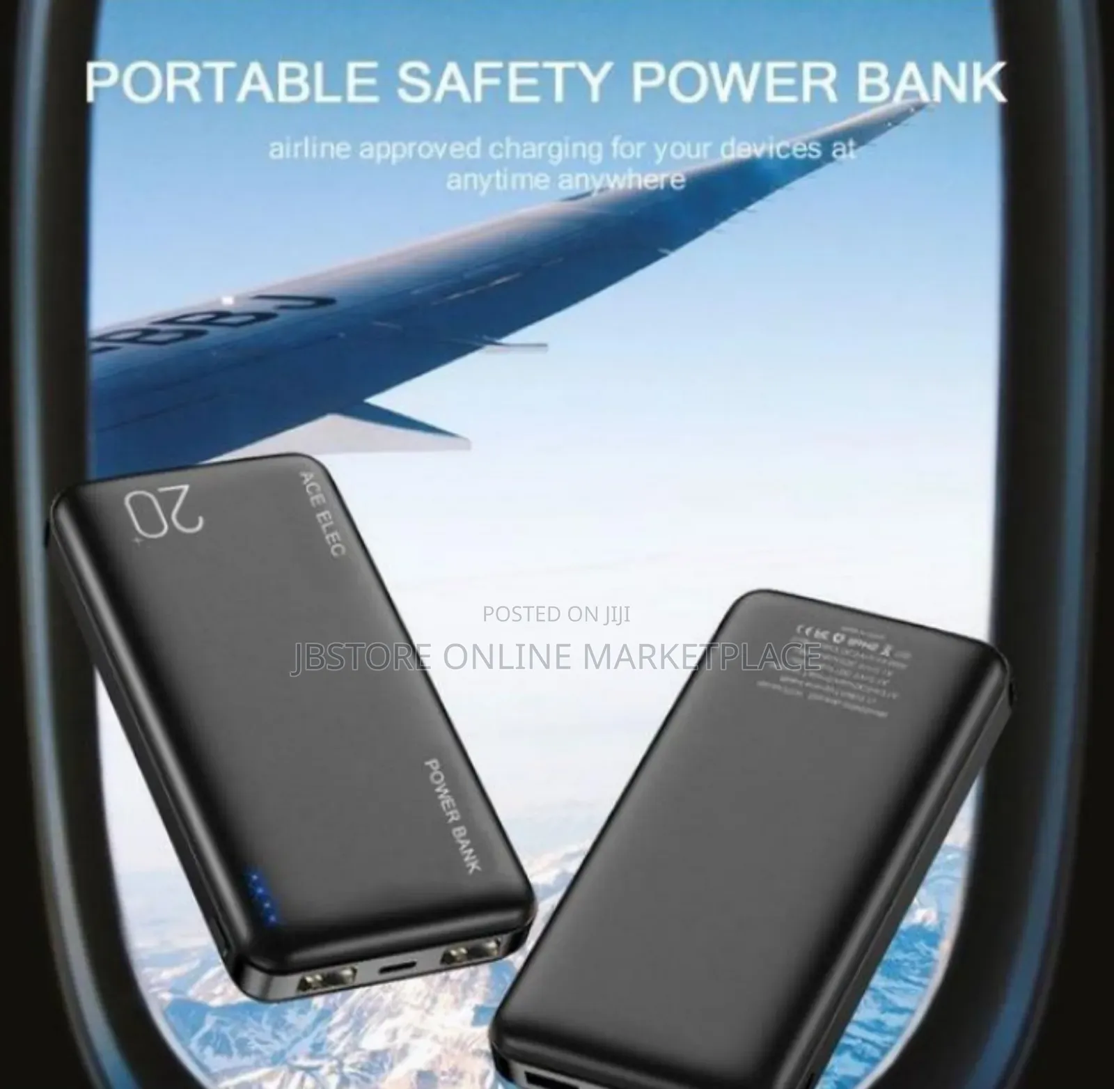 Ace Elec 20000mah Ultra Slim Portable Power Bank Typec Input - Output