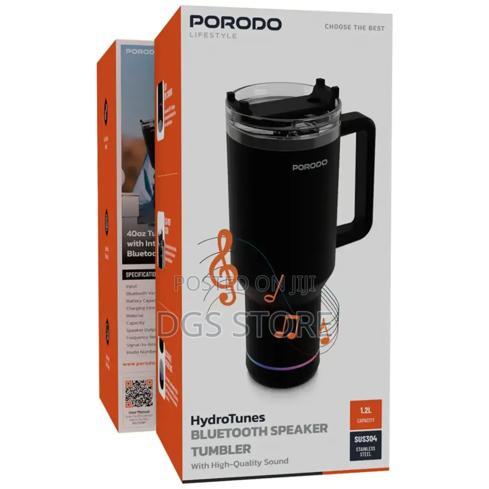 Porodo Sus304 Hydrotunes Bluetooth Integrated Bottle