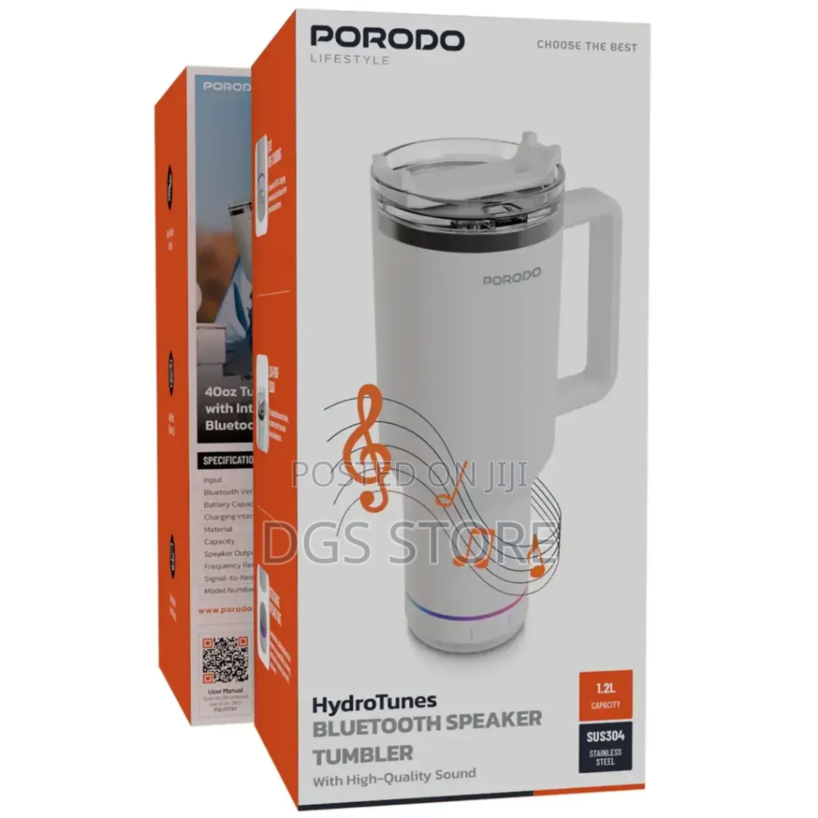 Porodo Sus304 Hydrotunes Bluetooth Integrated Bottle