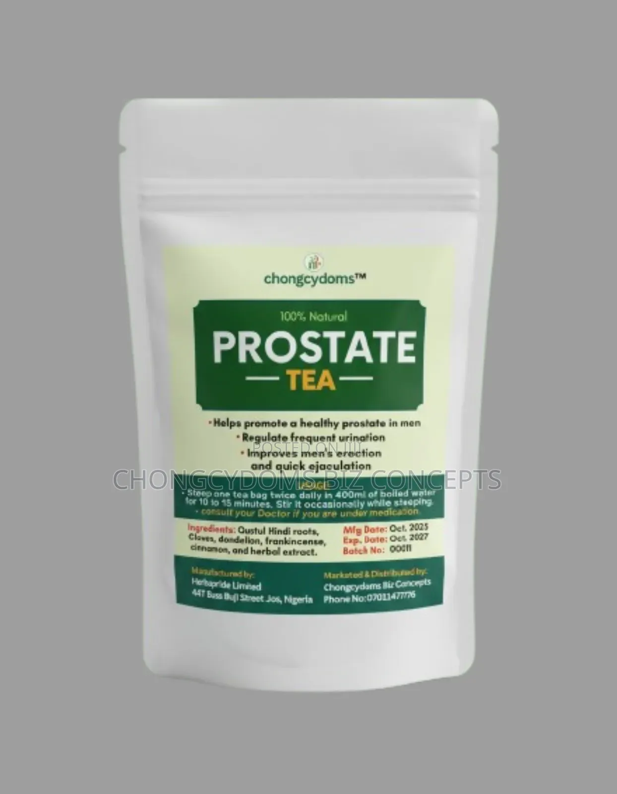 Chongcydomstm Prostate Tea – Natural Remedy For Enlarged Prostate