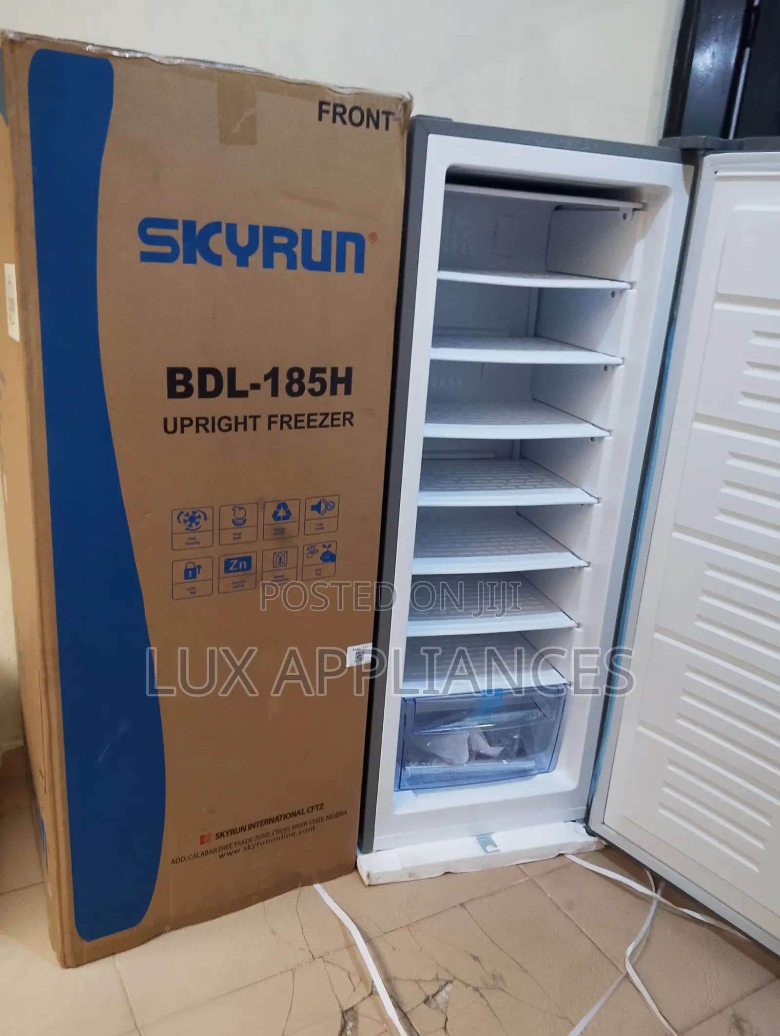 Skyrun 185l Upright Freezer – Long-Term Food Preservation
