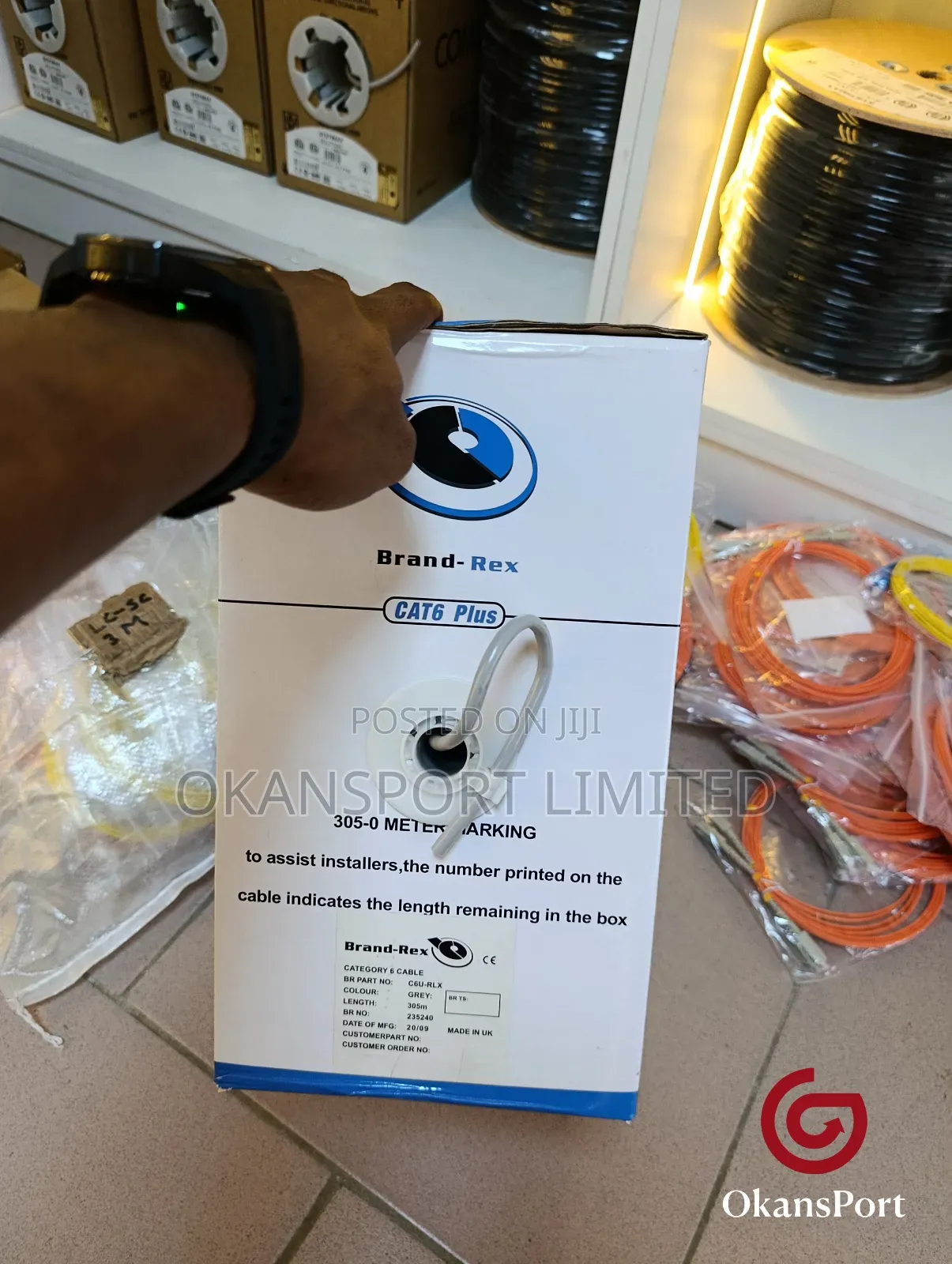 Brandrex Indoor Cat6 Utp Cable 100% Copper Lan Ethernet