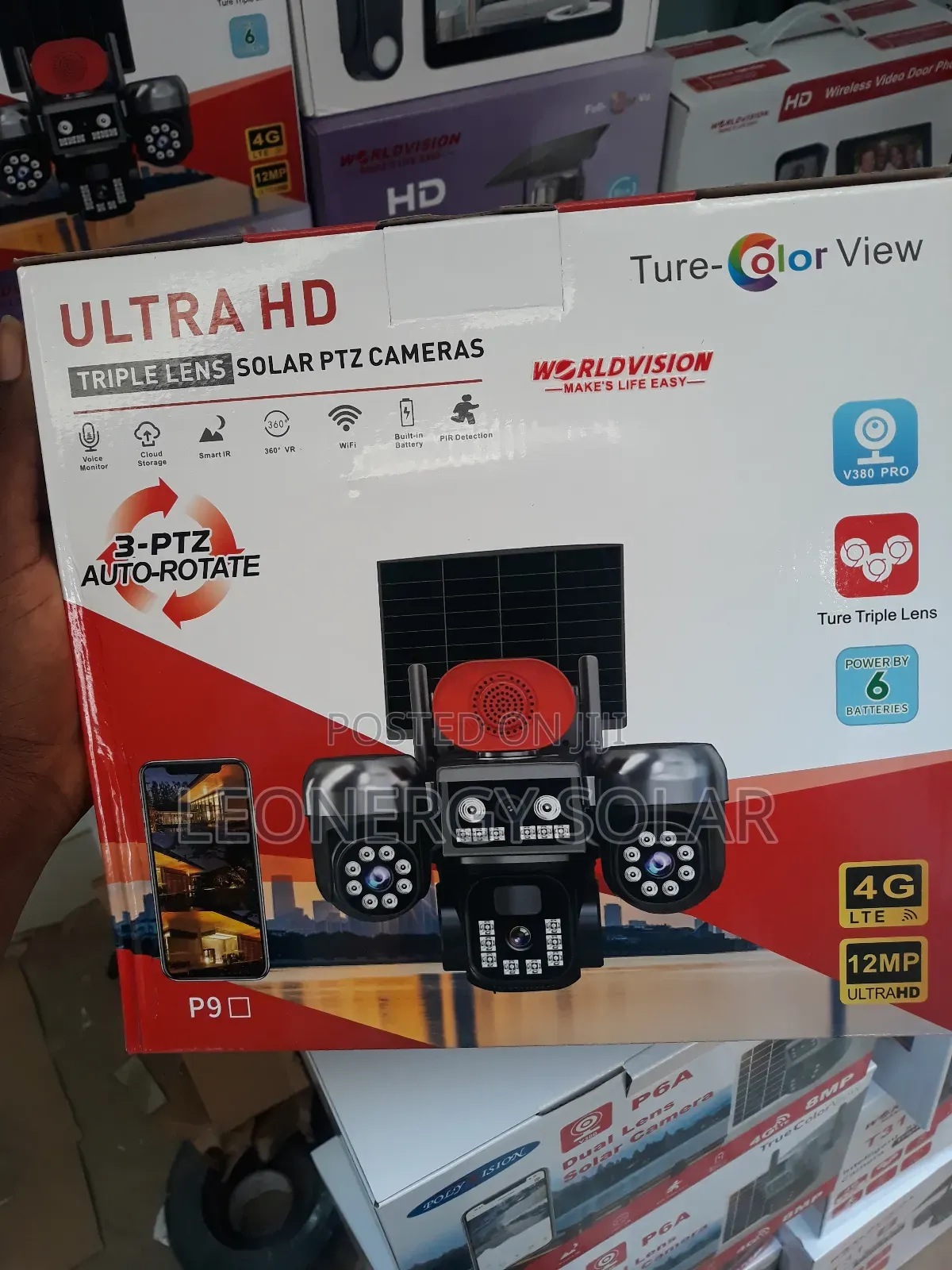 Triple Lens Solar Camera PTZ Ai Alarm 4g Sim Enable.