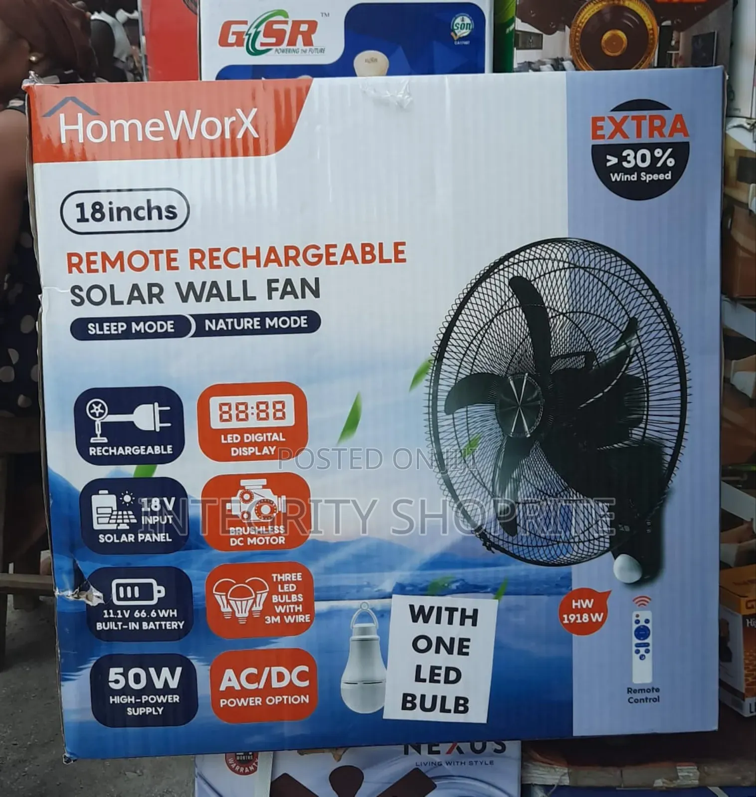 Remote Rechargeable Wall Fan