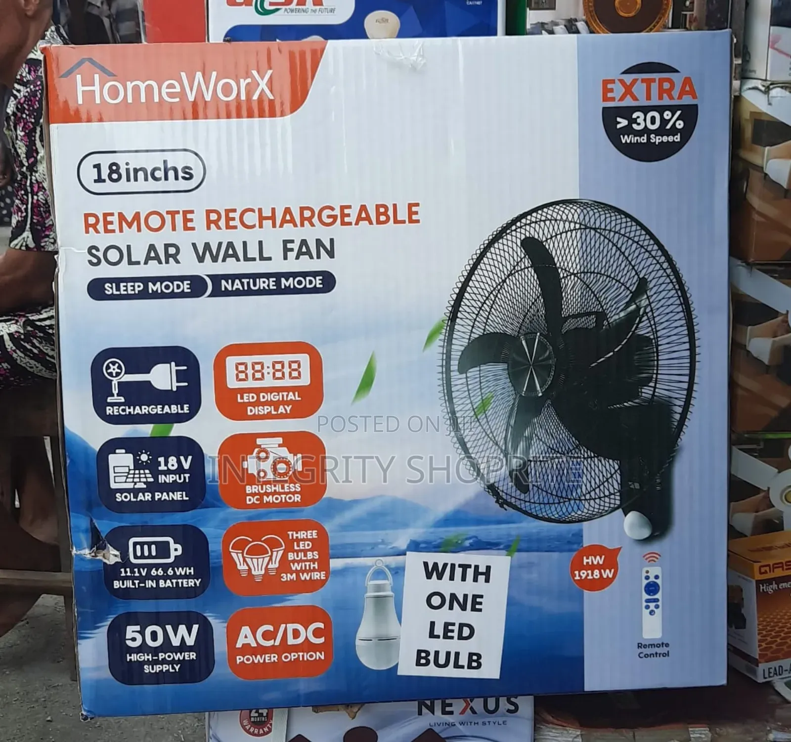 Remote Rechargeable Wall Fan