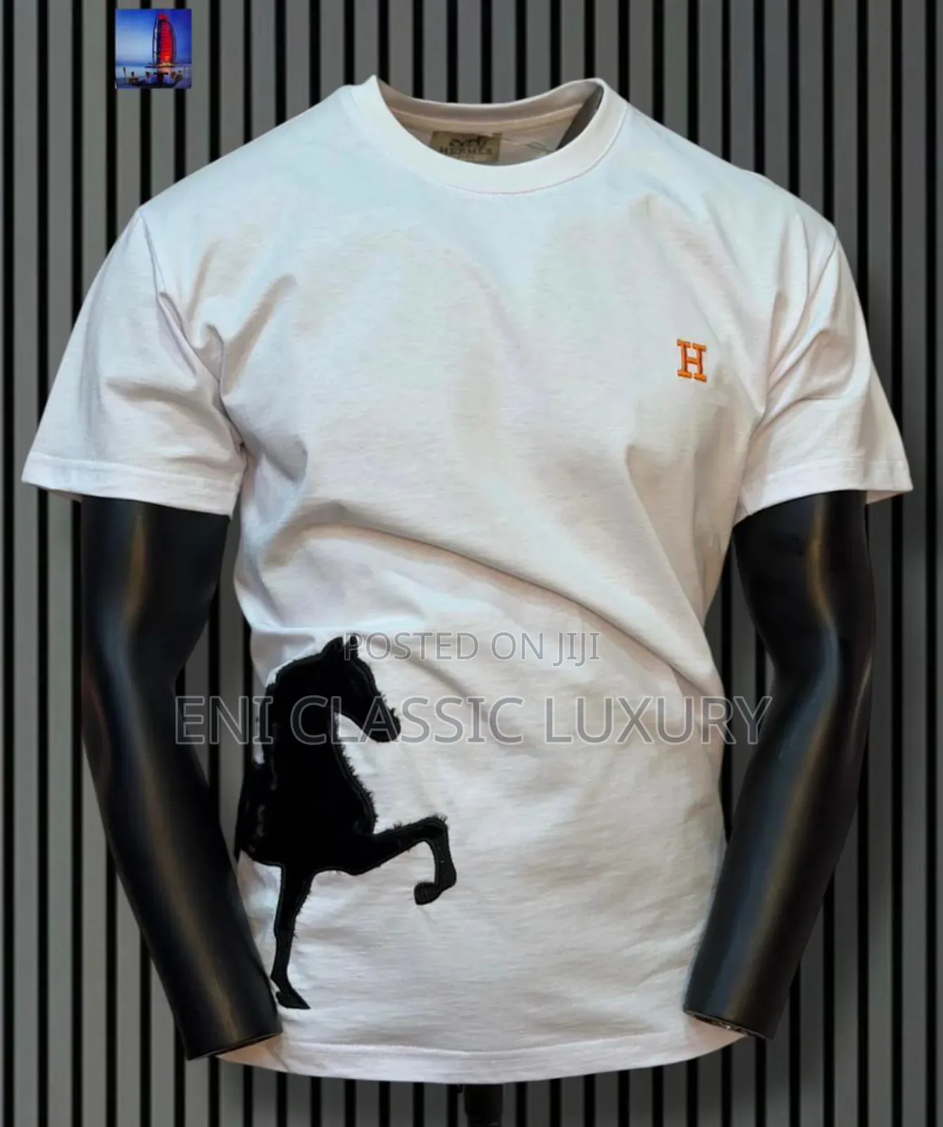 Premium Quality Luxury Men's Round Neck Hermes Collection Well Banded