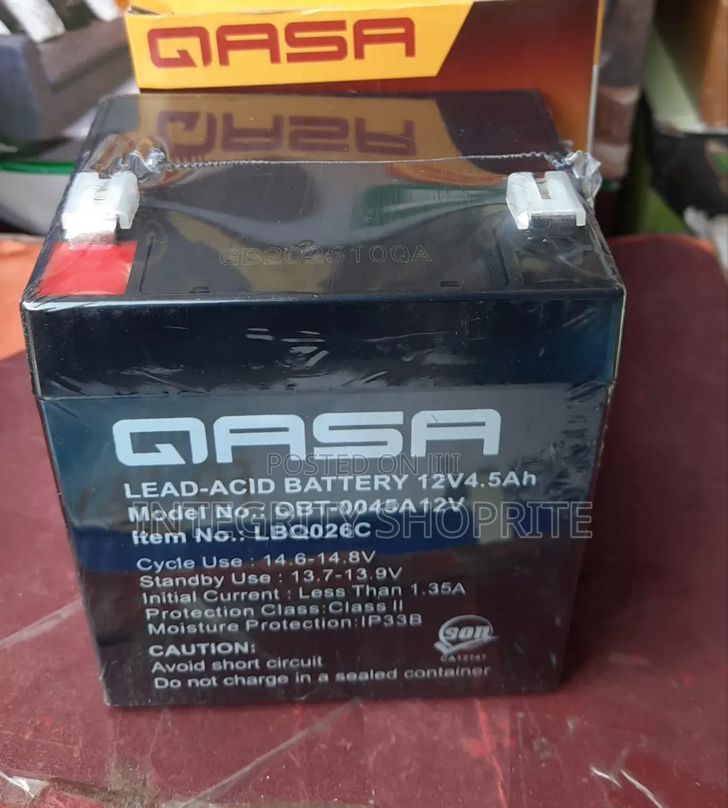 Qasa Lead Acid Battery 12v4.5ah