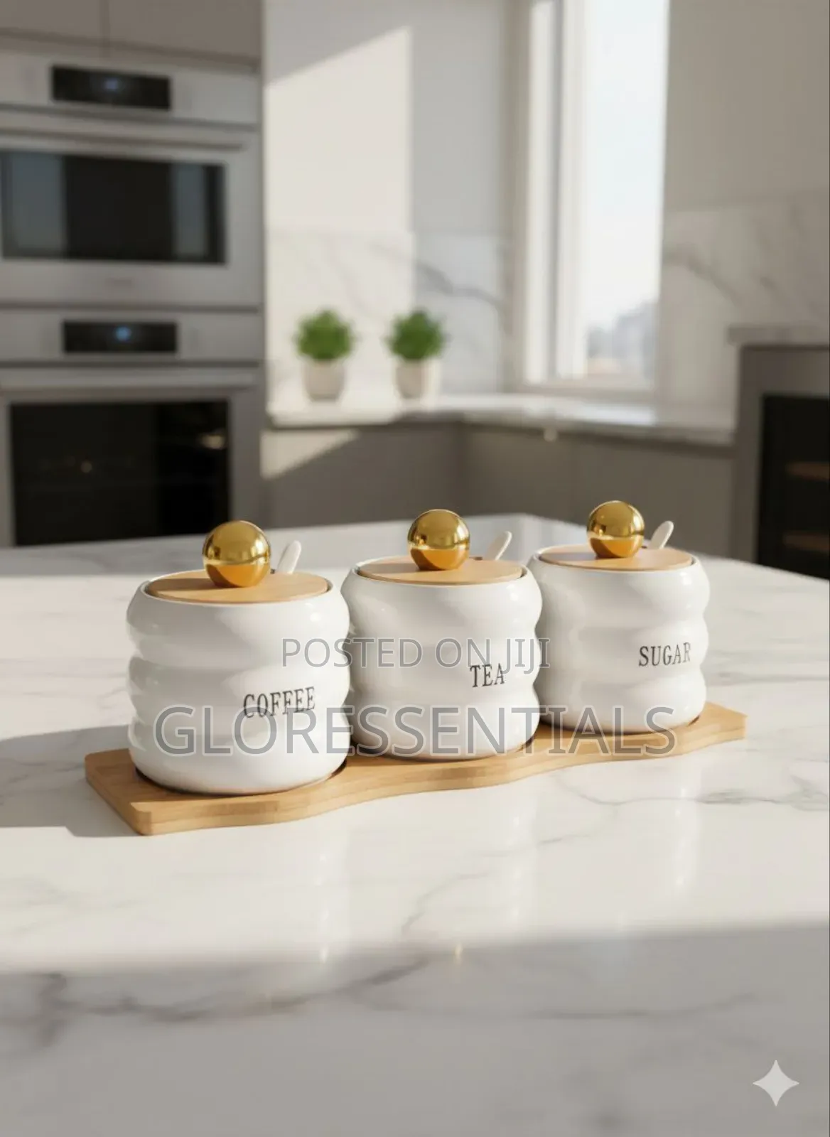 Luxury Bamboo and Ceramic Morning Essential Container