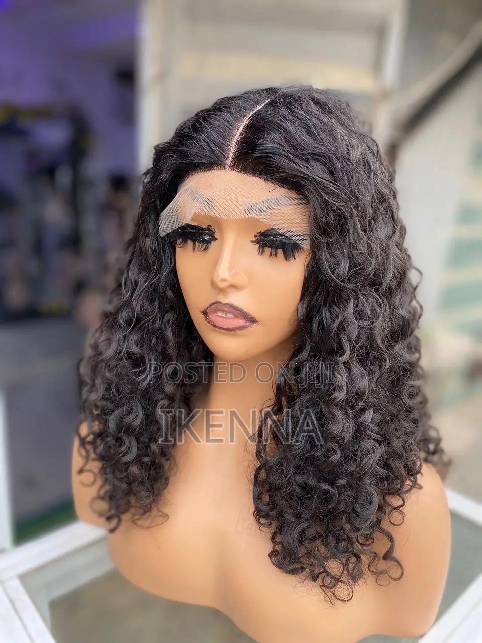 Human Hair Blend Pixie Curls Wig With a Closure