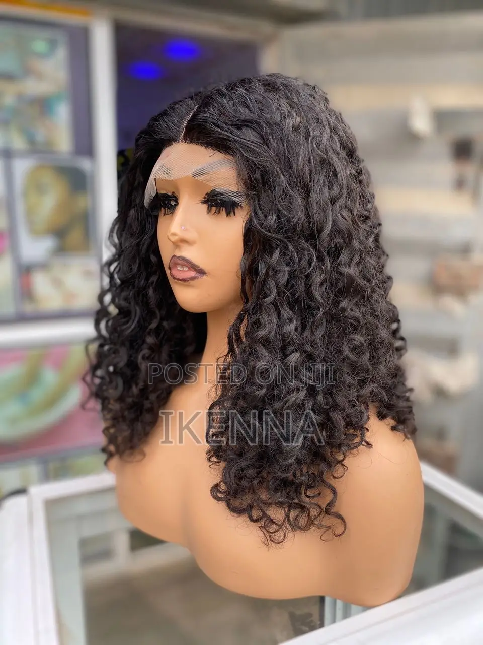 Human Hair Blend Pixie Curls Wig With a Closure