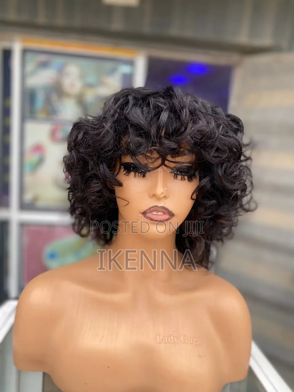 Human Hair Omotola Curly Fringes Wig