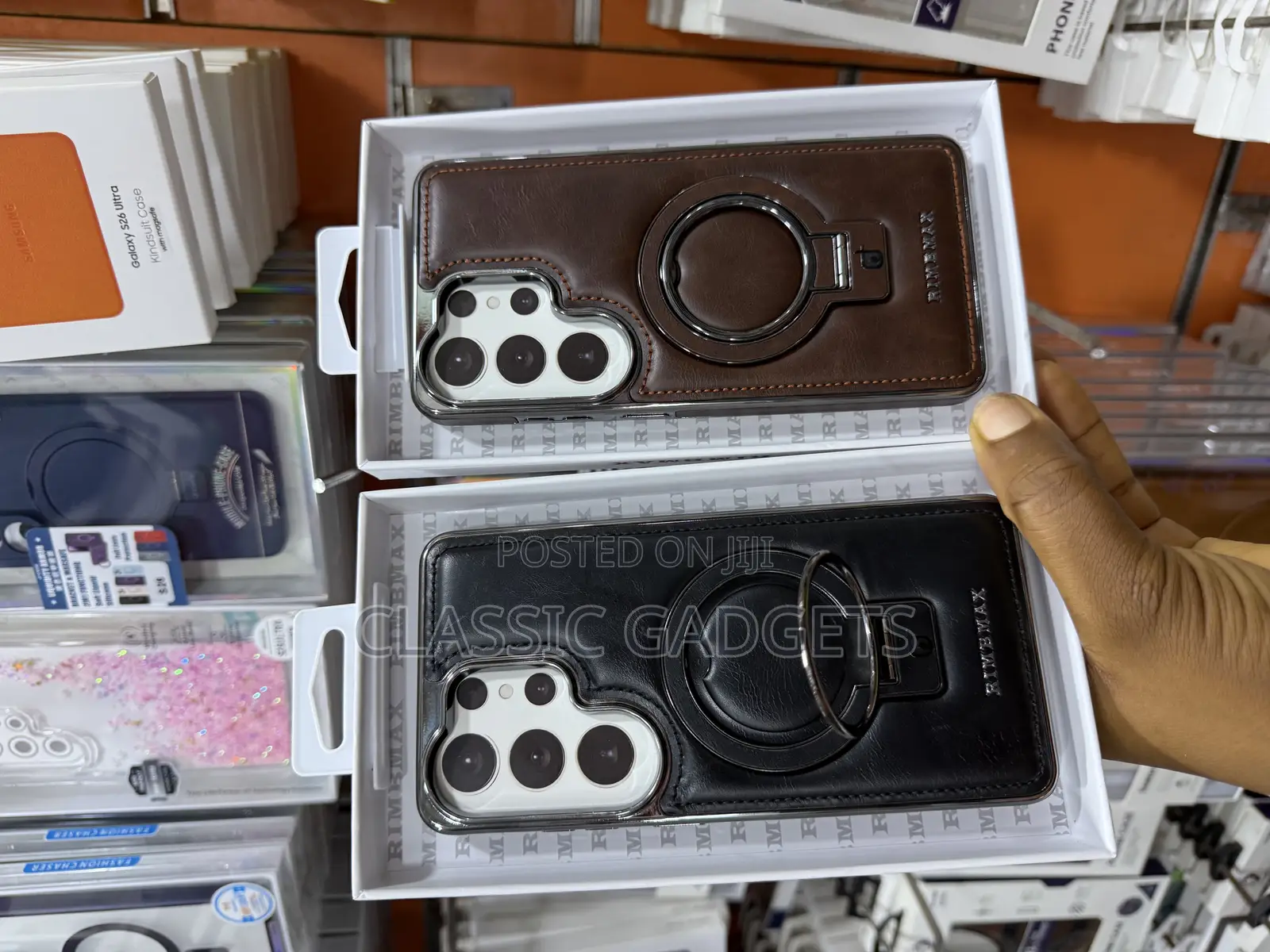 Premium Pu Leather Case With Invisible Stand for Galaxy S26 Ultra