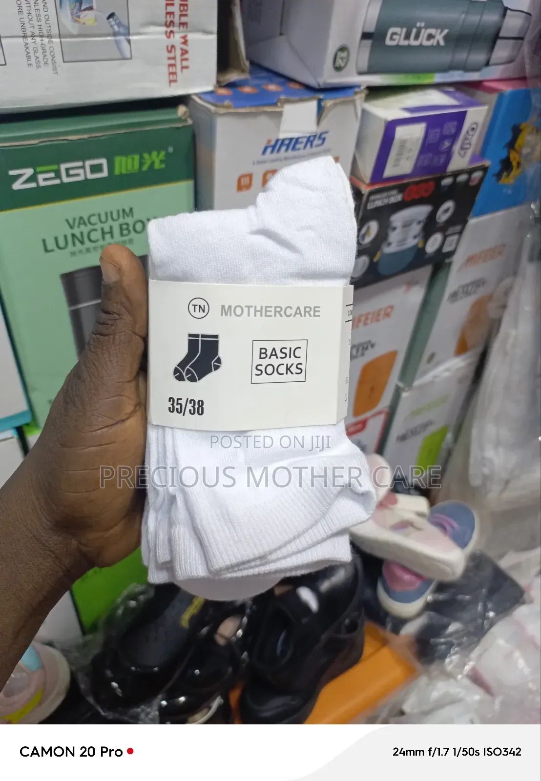 Quality Mother Care Children Cotton School Sock White and Black 5 in 1