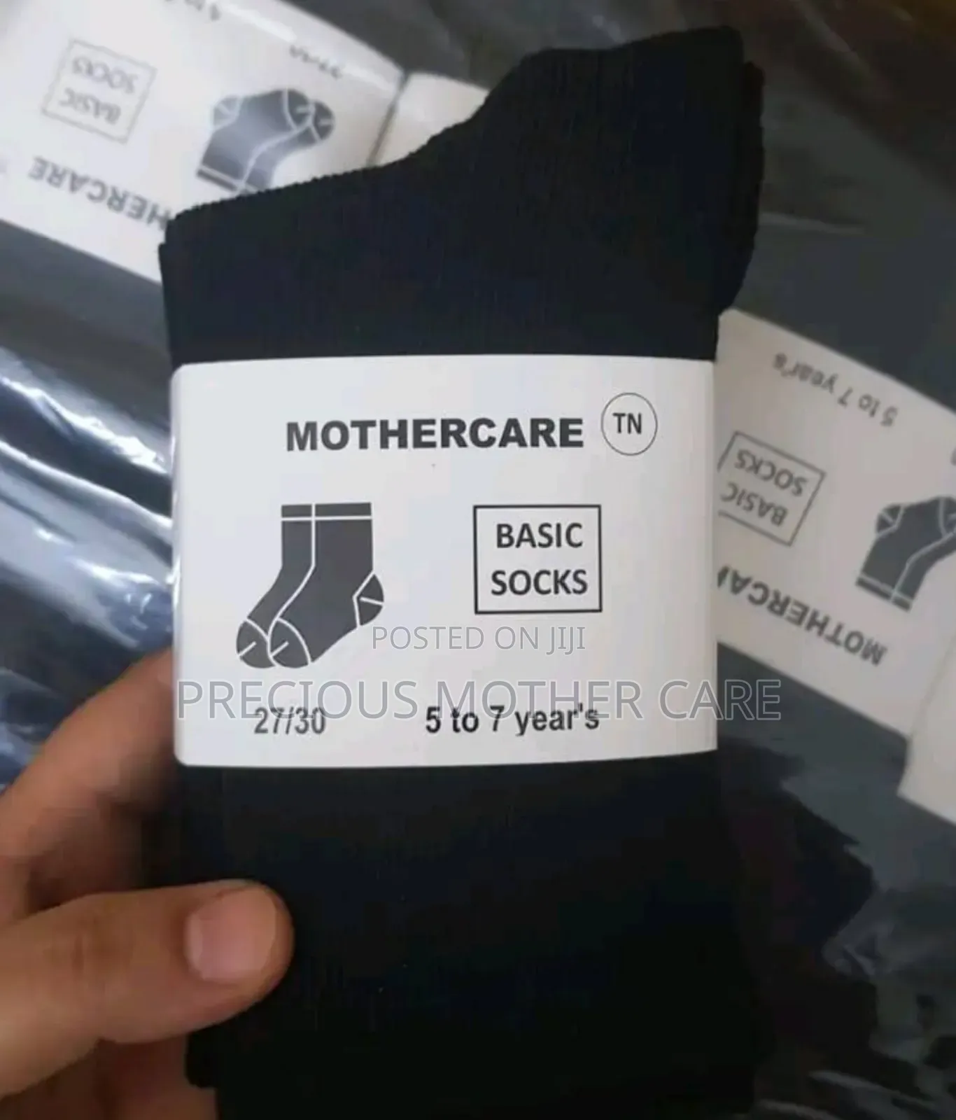 Quality Mother Care Children Cotton School Sock White and Black 5 in 1