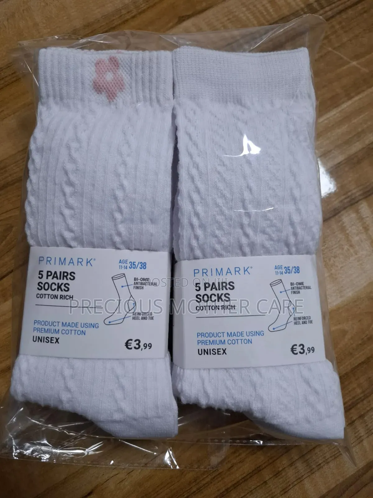 White Long School Socks for Children School Sock 5 Pics 3-4 Years