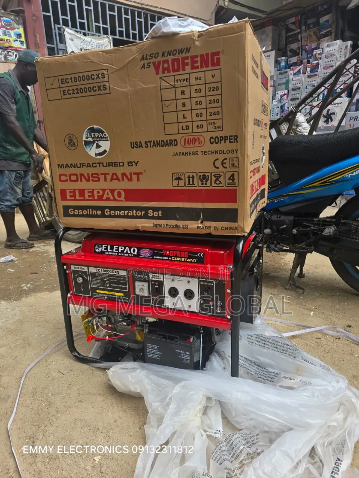 8.5kva Elepaq Contant Petrol Gen Model Ec18000cxs 100%Copper Coil
