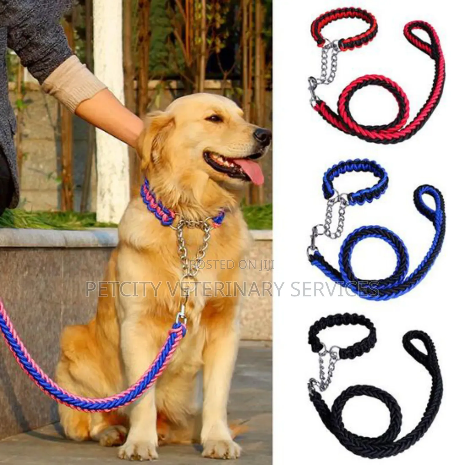 Braided Rope Dog Leash Collar Set (Also Available Without Collar)