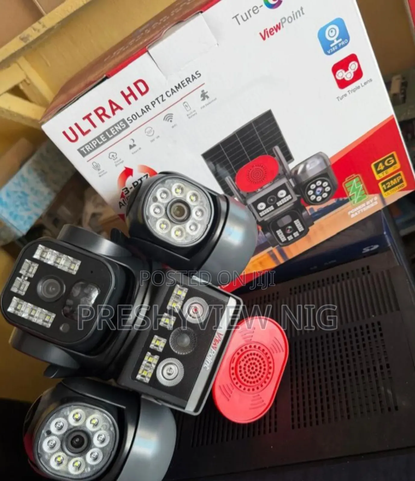 Auto Rotate Triple Lens CCTV Security Camera