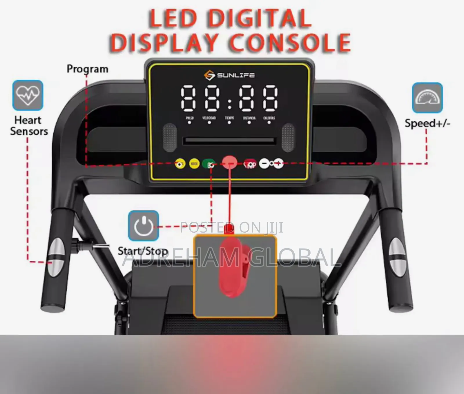 High Quality Gym Treadmill Machine Lcdscreen Mechanical Driving Pad