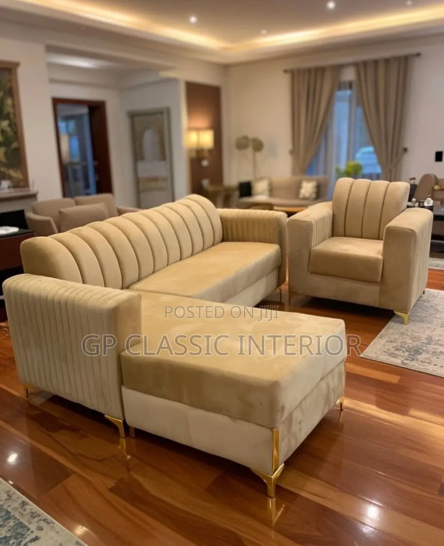 Lshape Set of Chair Gold