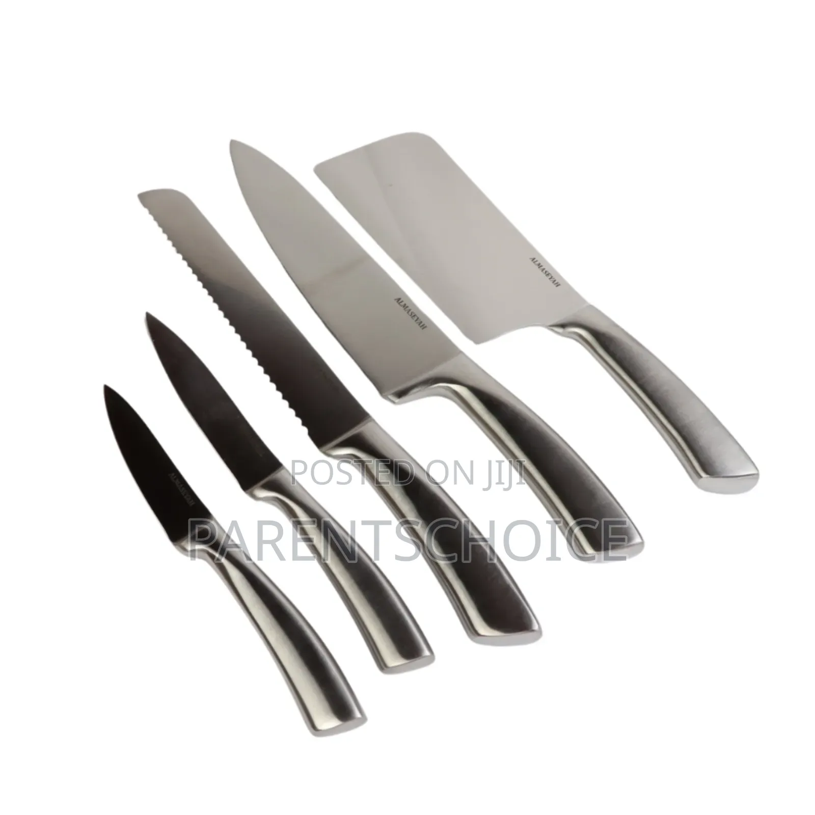 Group Tiger 5-Piece Wooden Stand Knife Set + Sharpener