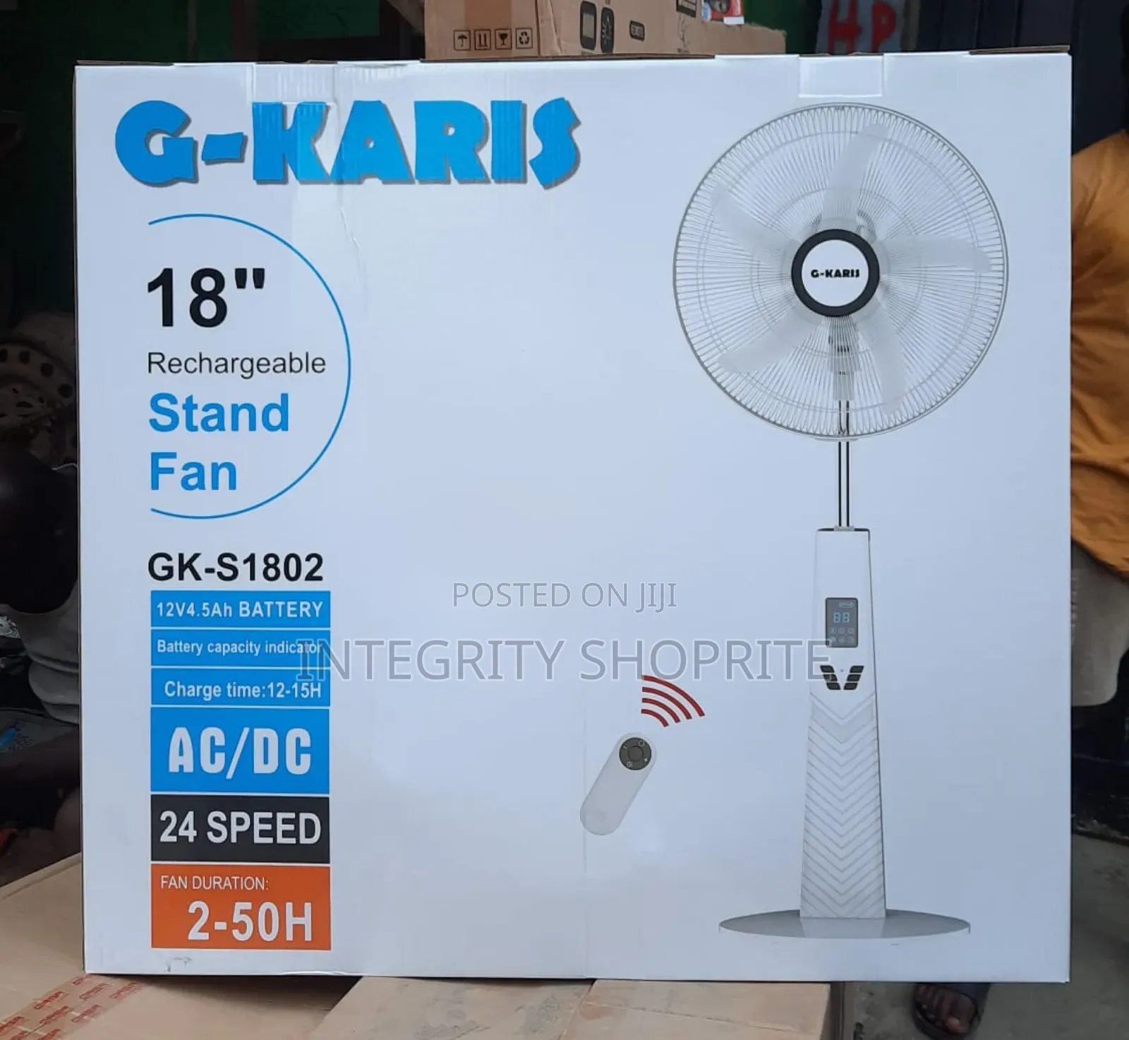 G-Karis 18inch Rechargeable Fan