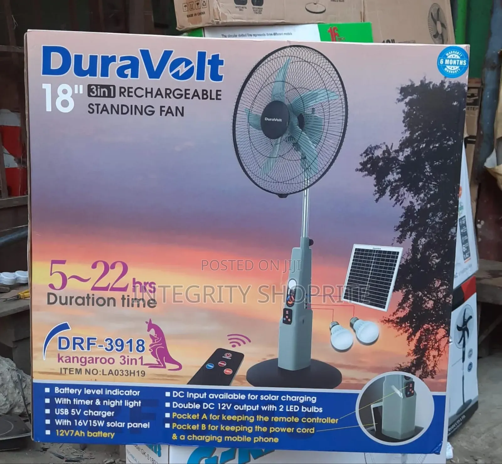 18inch Duravolt Rechargeable Fan