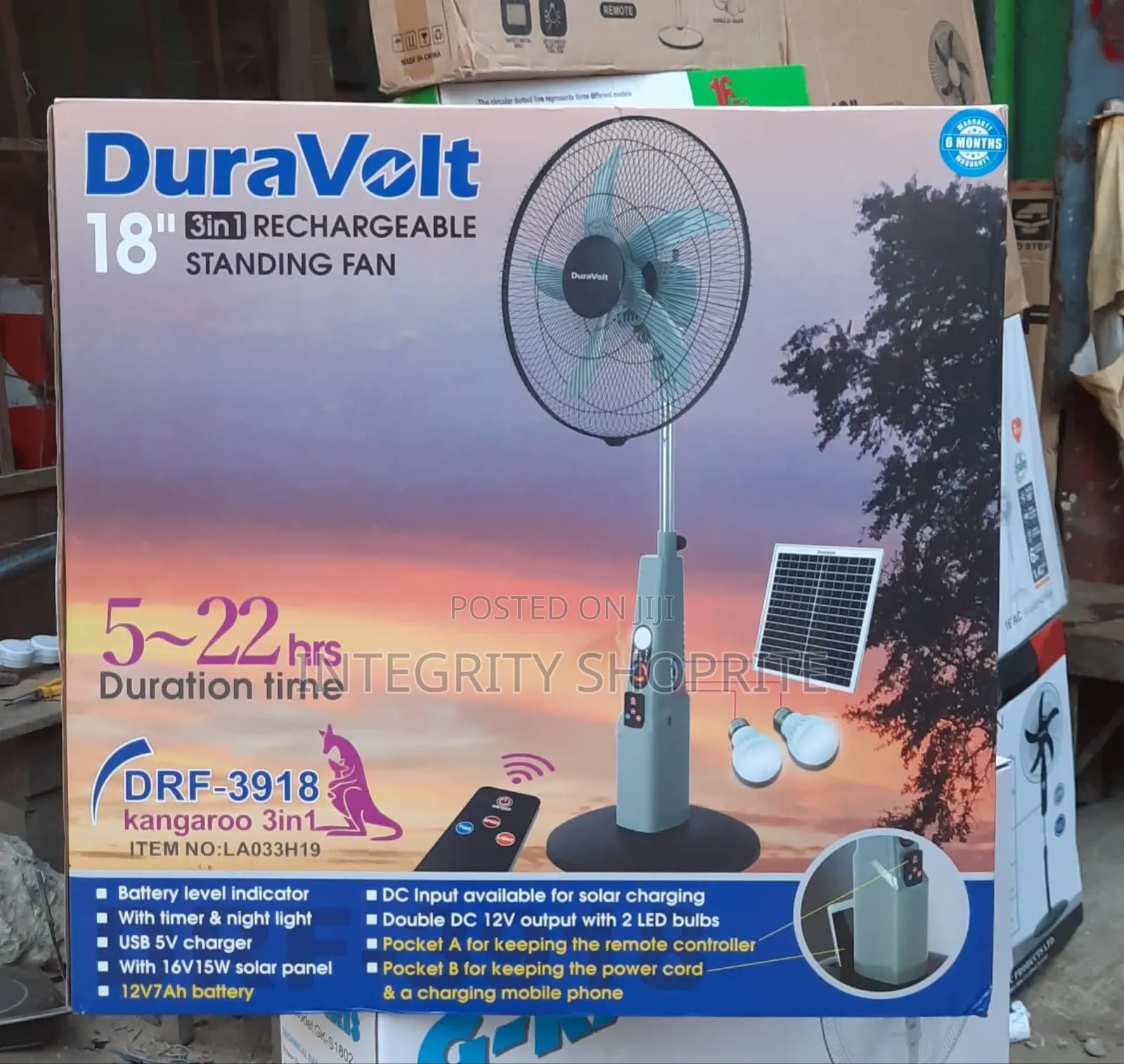 18inch Duravolt Rechargeable Fan
