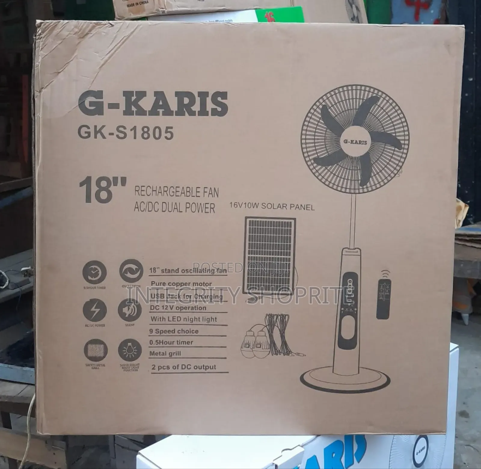 Rechargeable G-Karis 18inch Fan