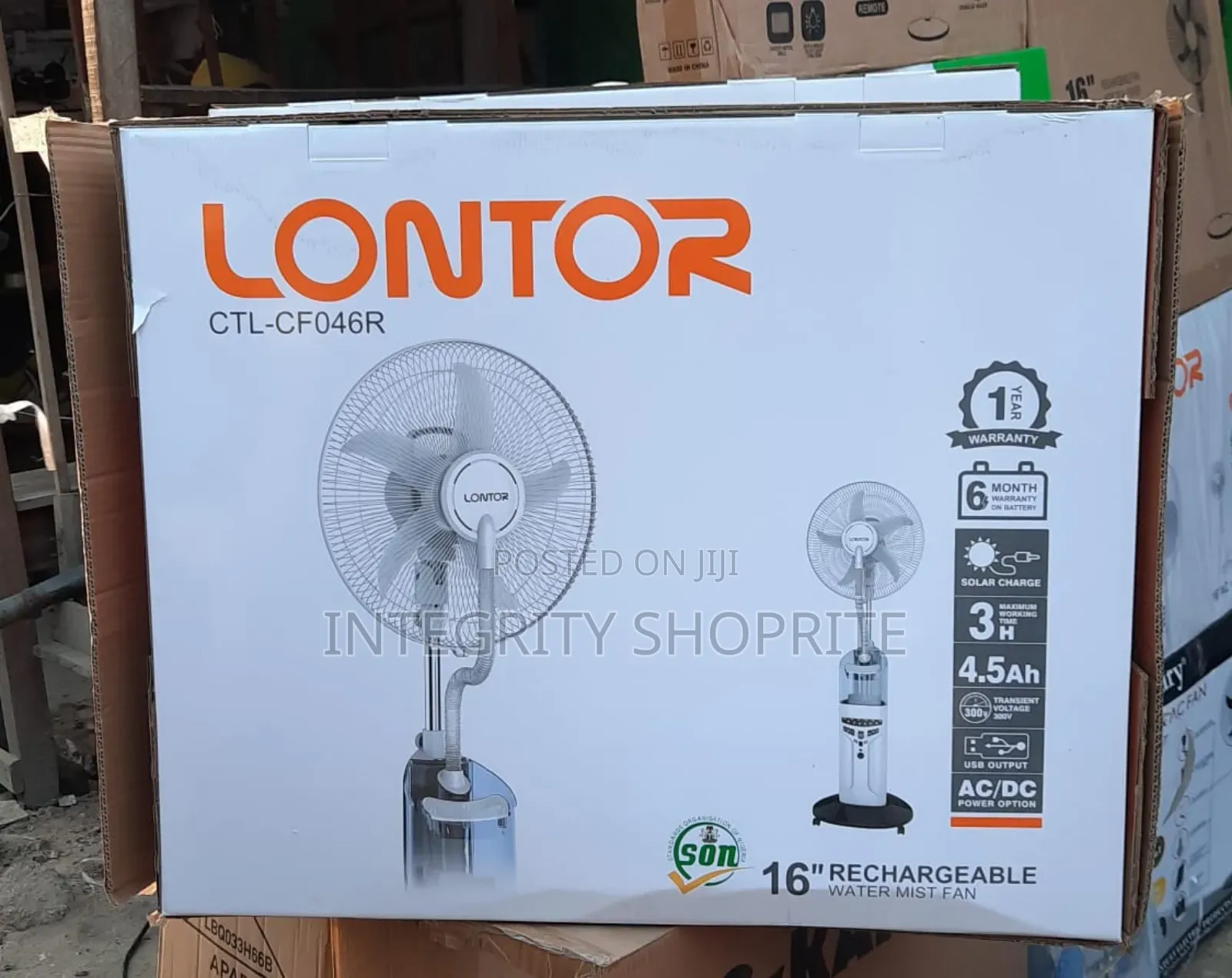 16inch Lontor Rechargeable Fan