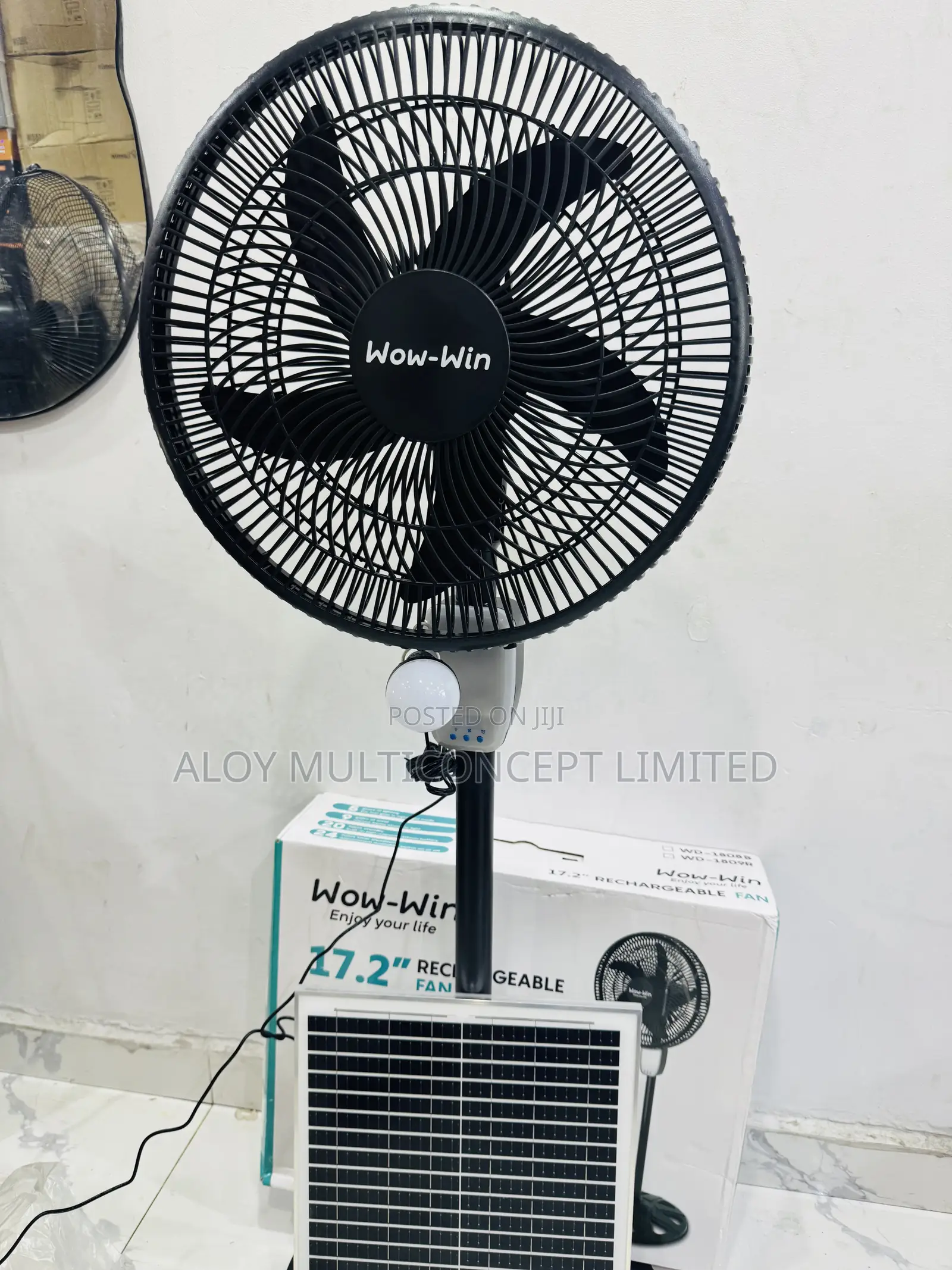 Wow Win Solar Rechargeable Fans With 30wats Solar Panel