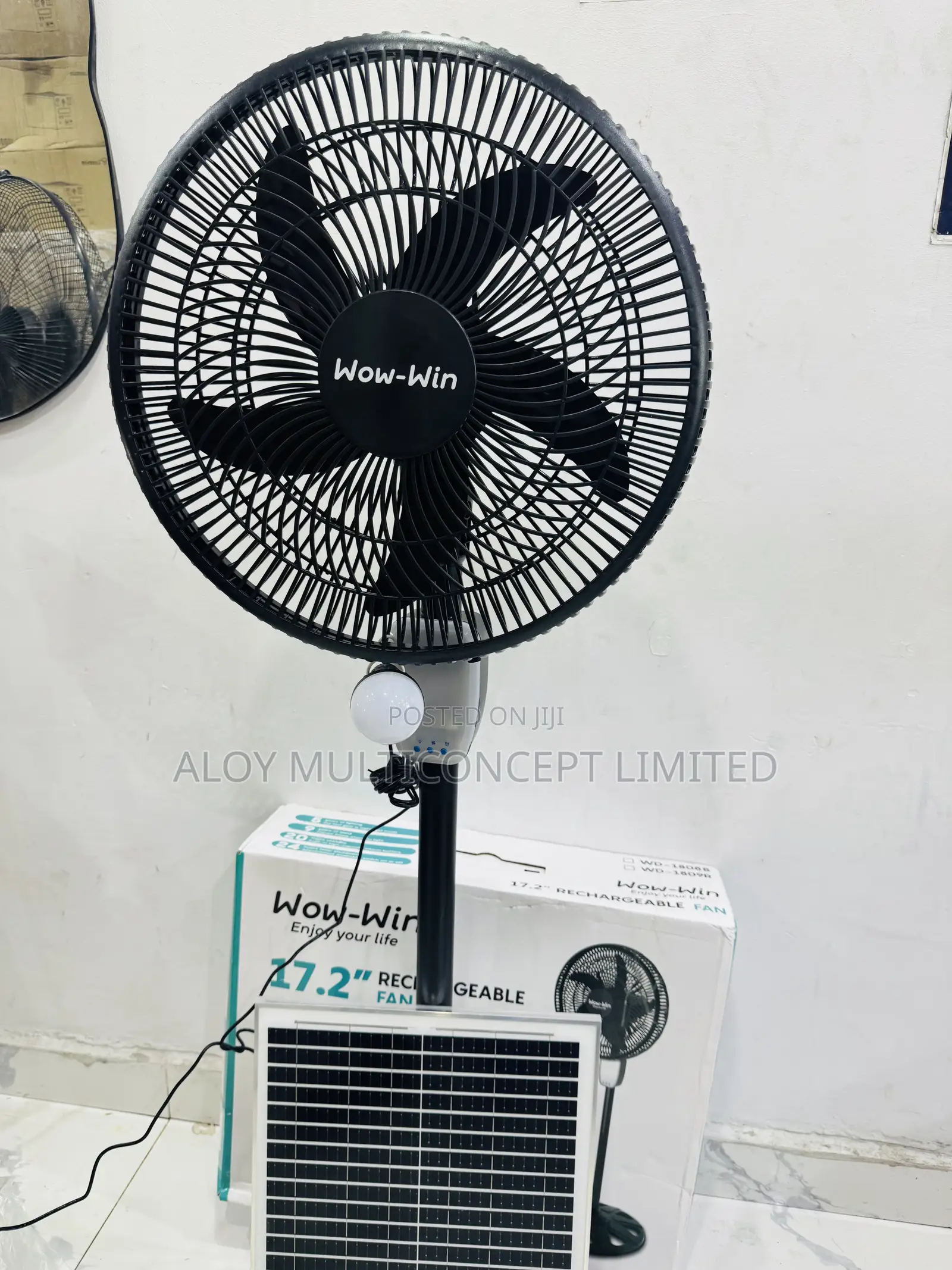 Wow Win Solar Rechargeable Fans With 30wats Solar Panel