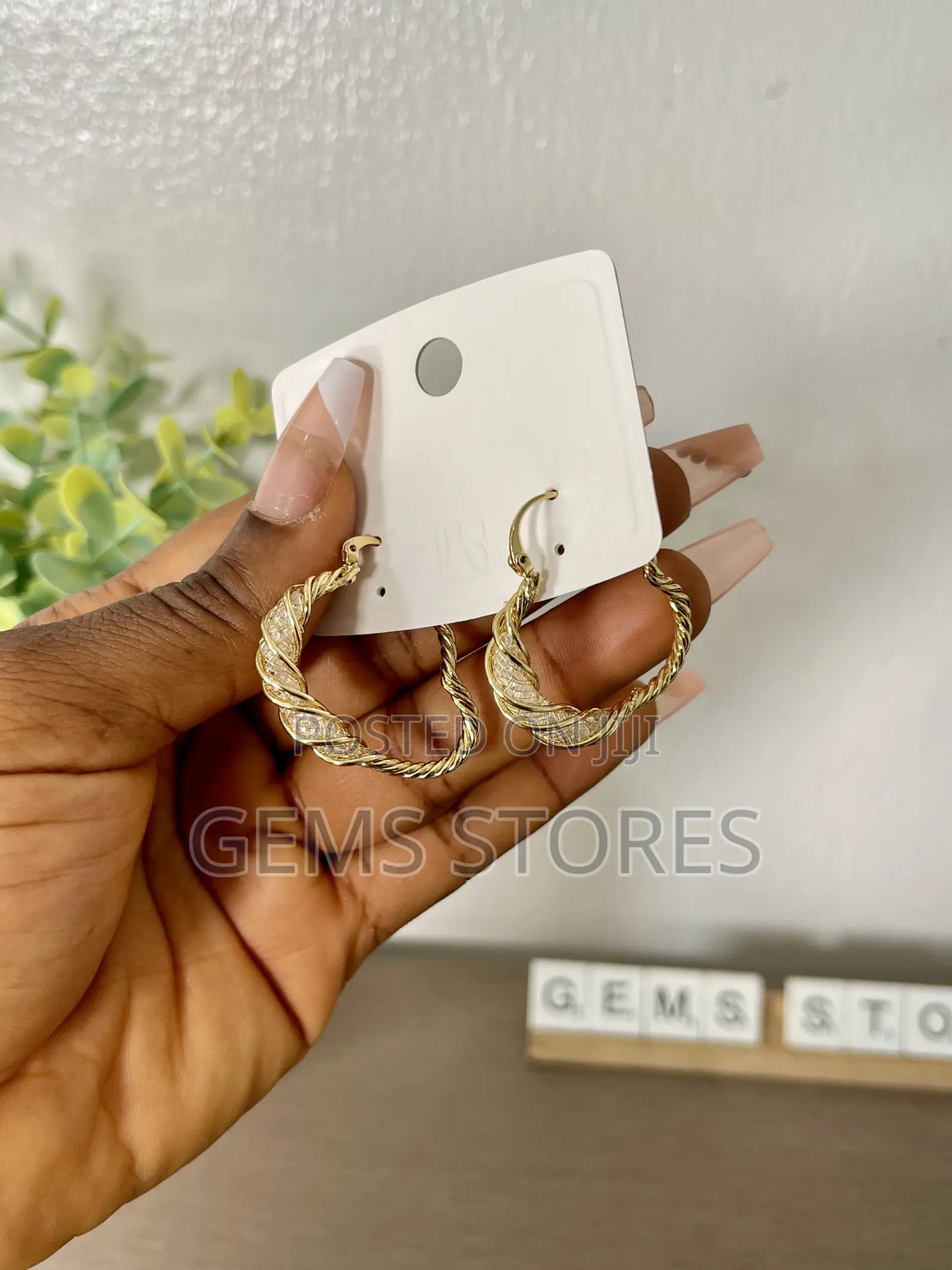 Premium Gold Twisted Hoop Earrings – Designer Croissant Style
