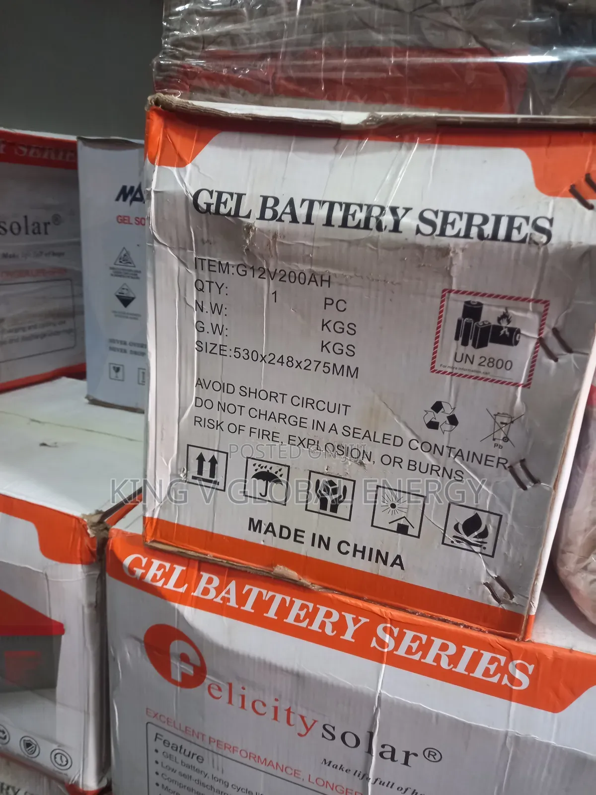 Felicity Solar Gel Battery 200ah/12v