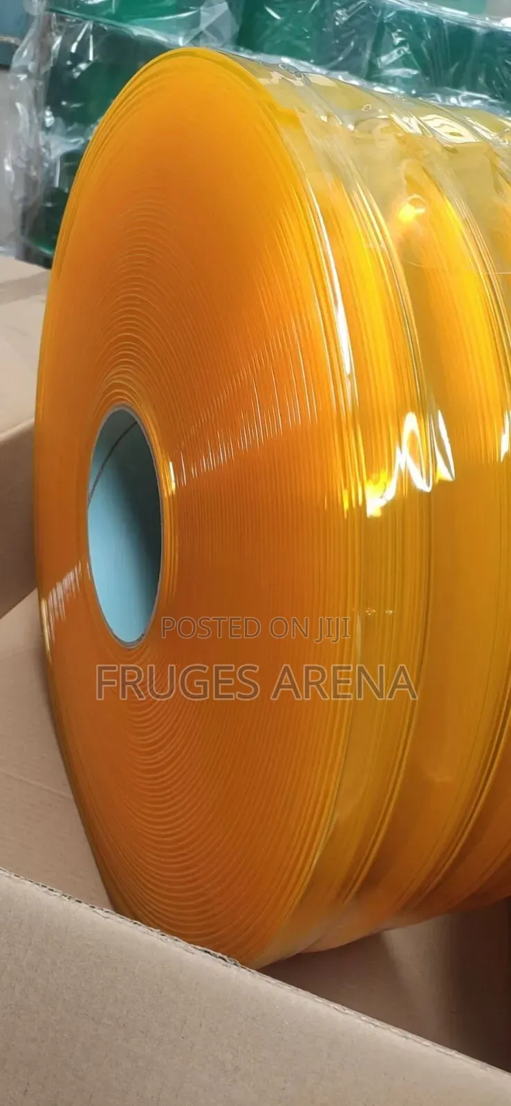 Industrial 3mm Yellow Ribbed PVC Strip Curtain Roll – 50m