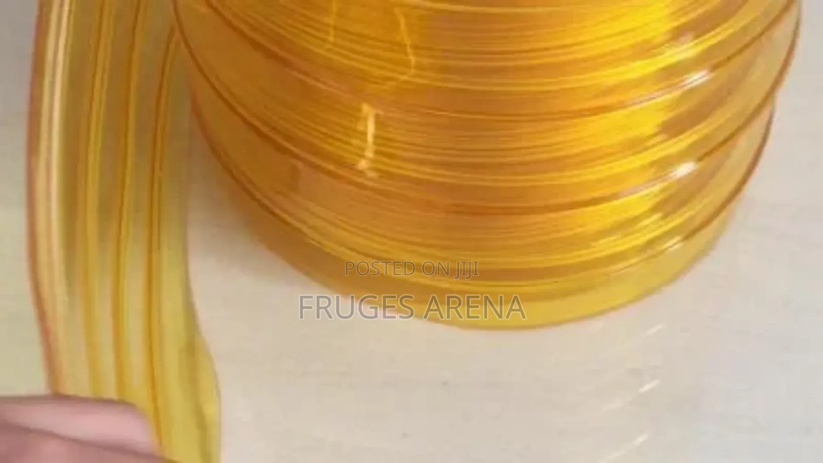 2mm Industrial PVC Strip Curtain – Yellow Ribbed Roll