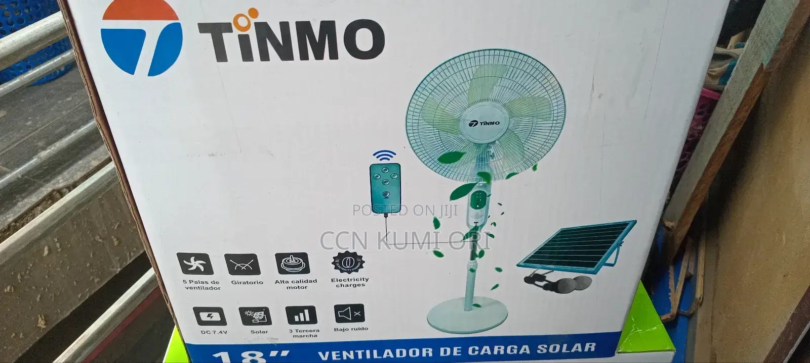 Tinmo 18-Inch Rechargeable Standing Fan. With Remote Control .