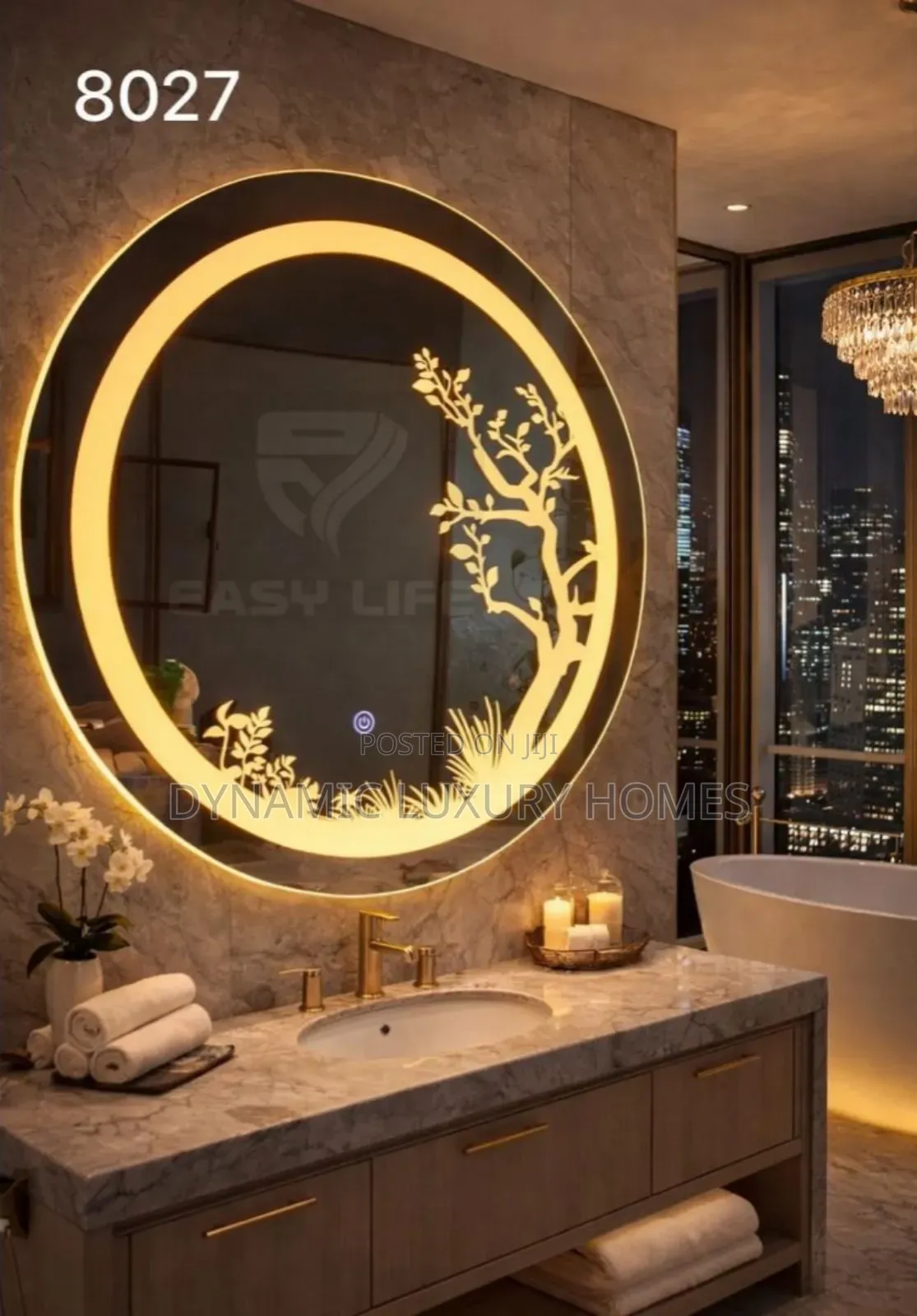 70 by 70 Classic Led Mirror With 3 Displaying Lights