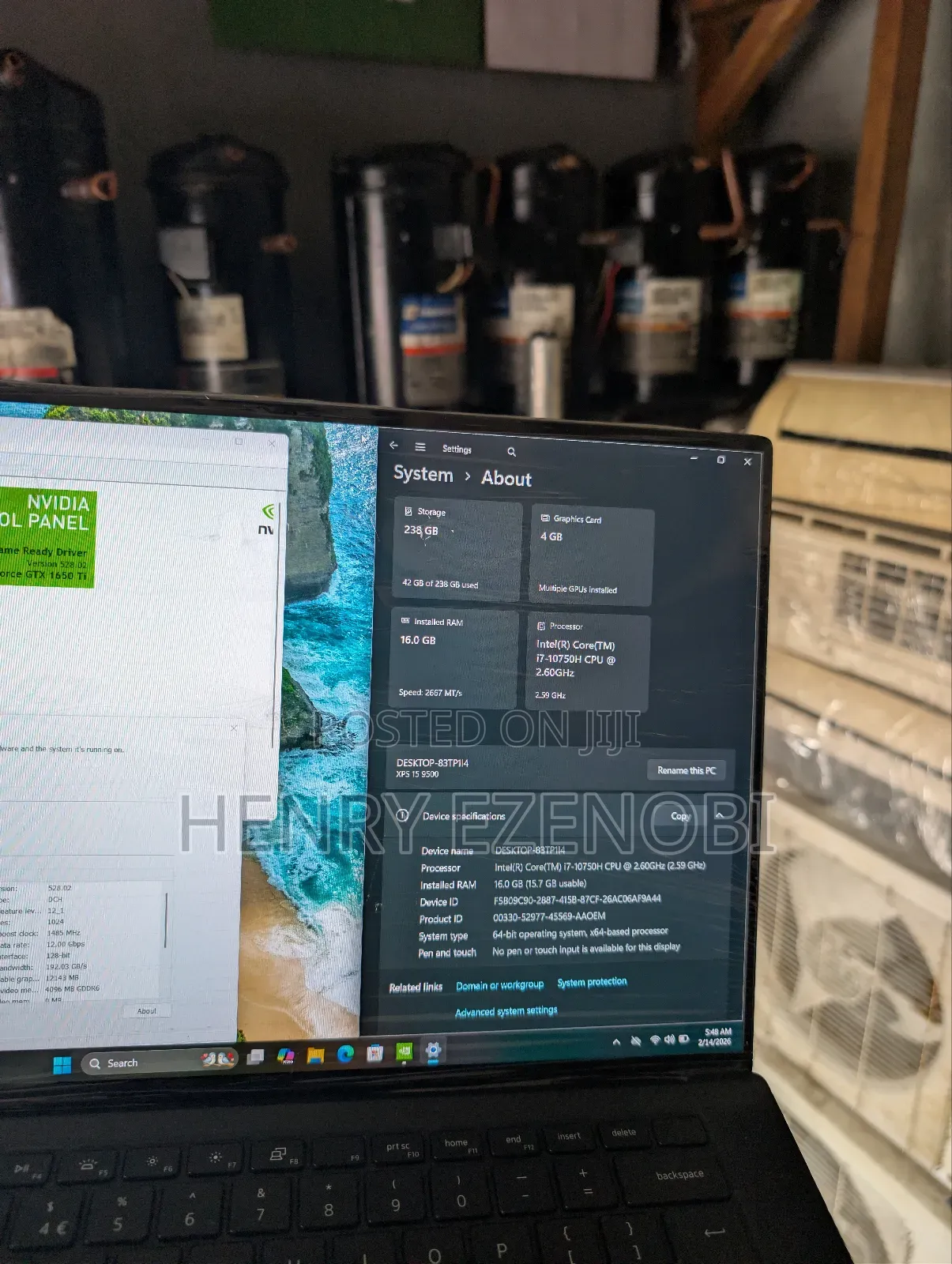 Laptop Dell XPS 15 9500 16GB Intel Core i7 SSD 512GB