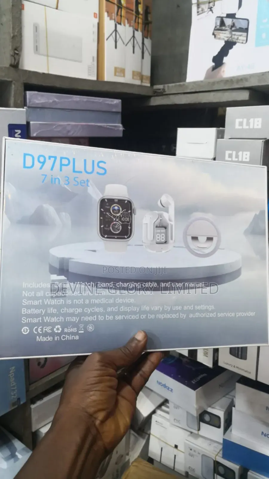 D97 Plus 7-in-3 Smartwatch Set With Earbuds