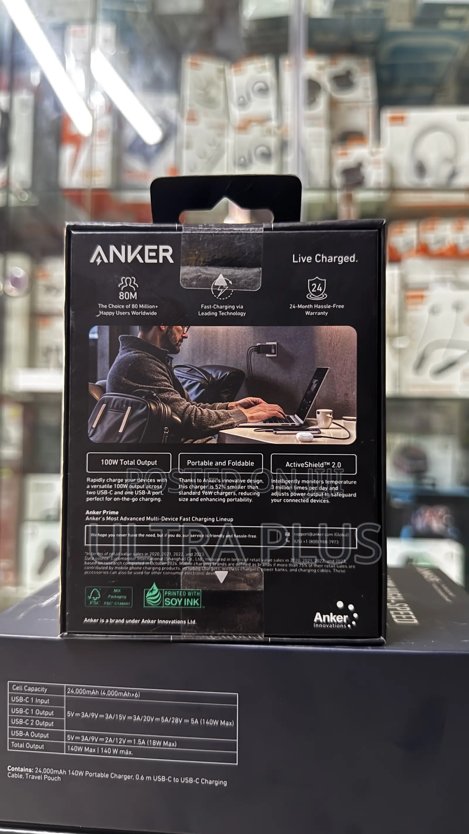 Anker Prime Wall Charger 100w Usb-c/Usb-a 3-port Gan- Grey