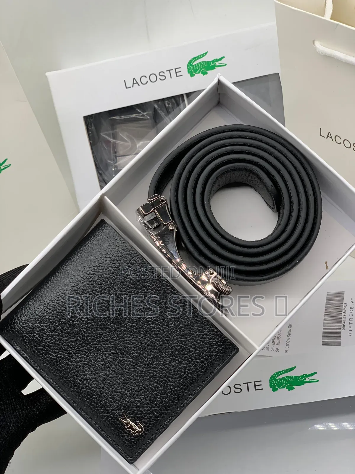 High Quality Lacoste Wallet and Belt Men Set