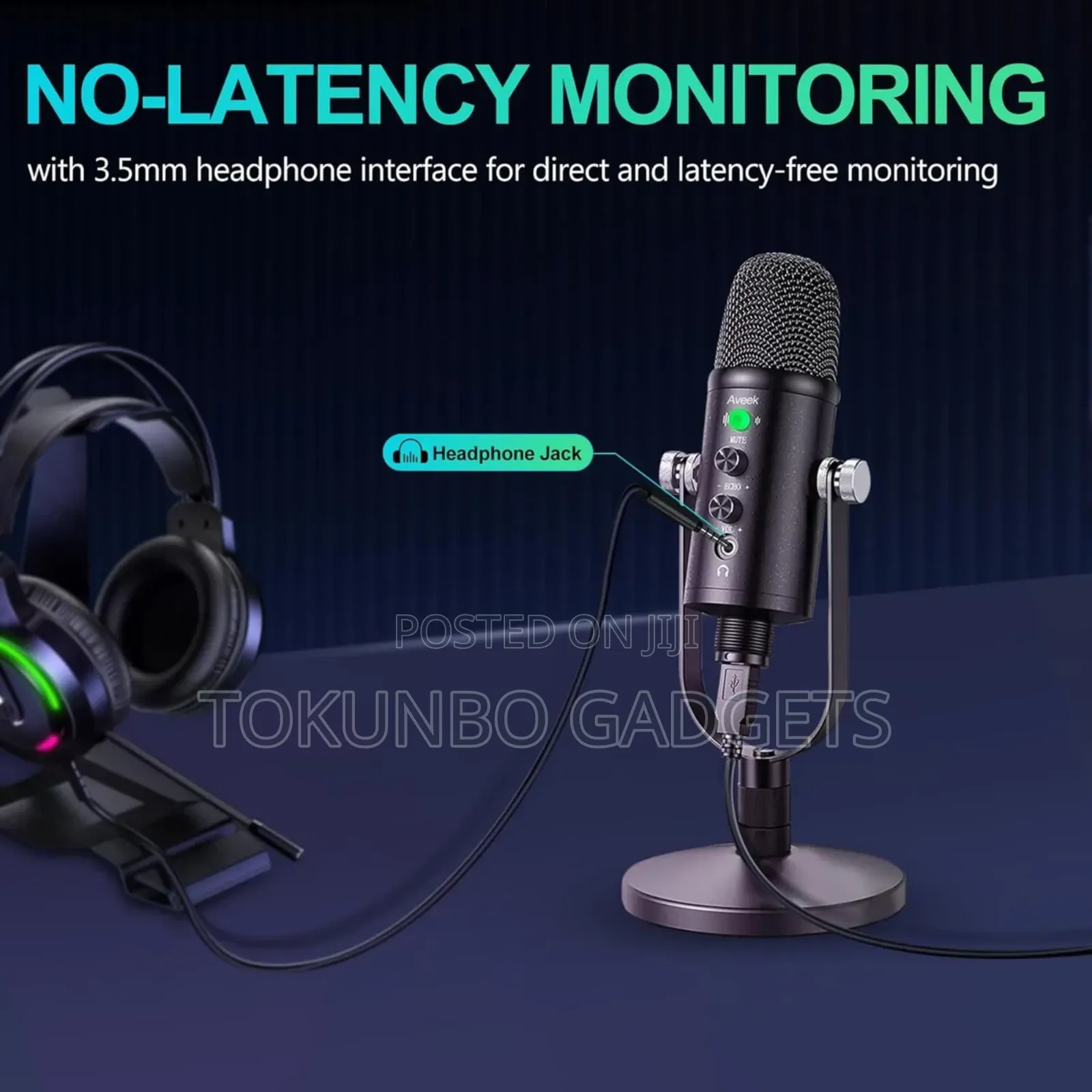 Aveek Usb Condenser Microphone Used for Studio Recording Streaming