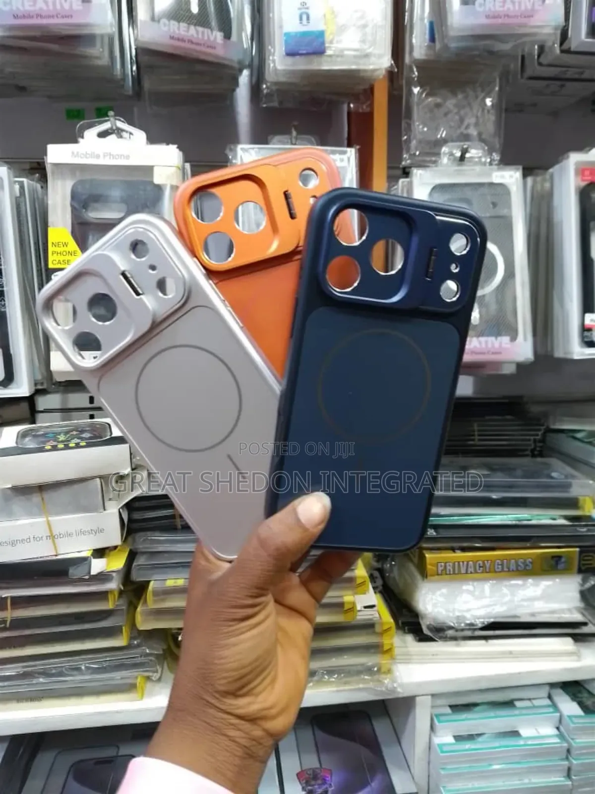 17pro Max Premium Case With Stand Available in Three Colors as Seen