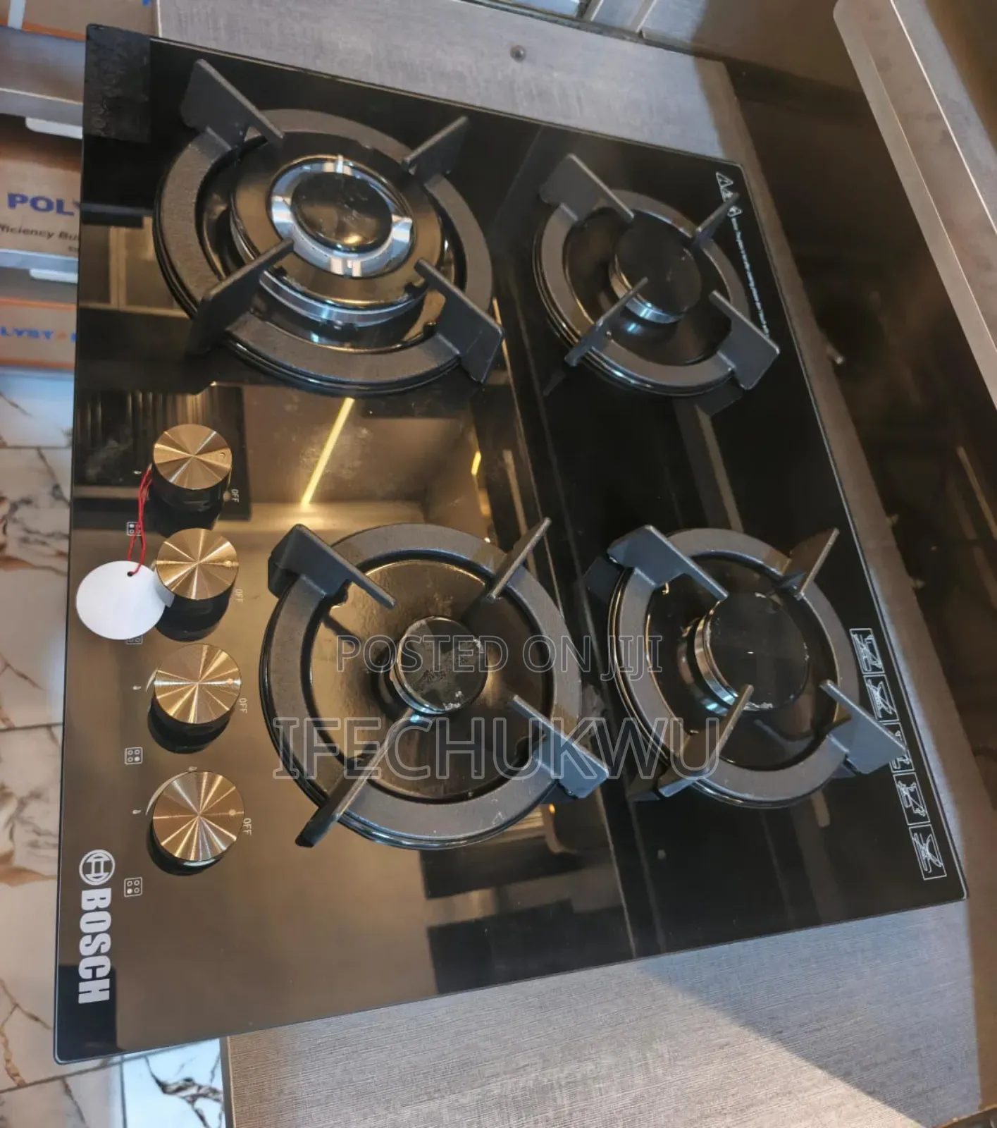 Original Bosch Built-in 4 Face Glass Top Gas Cooker Hob Automatic