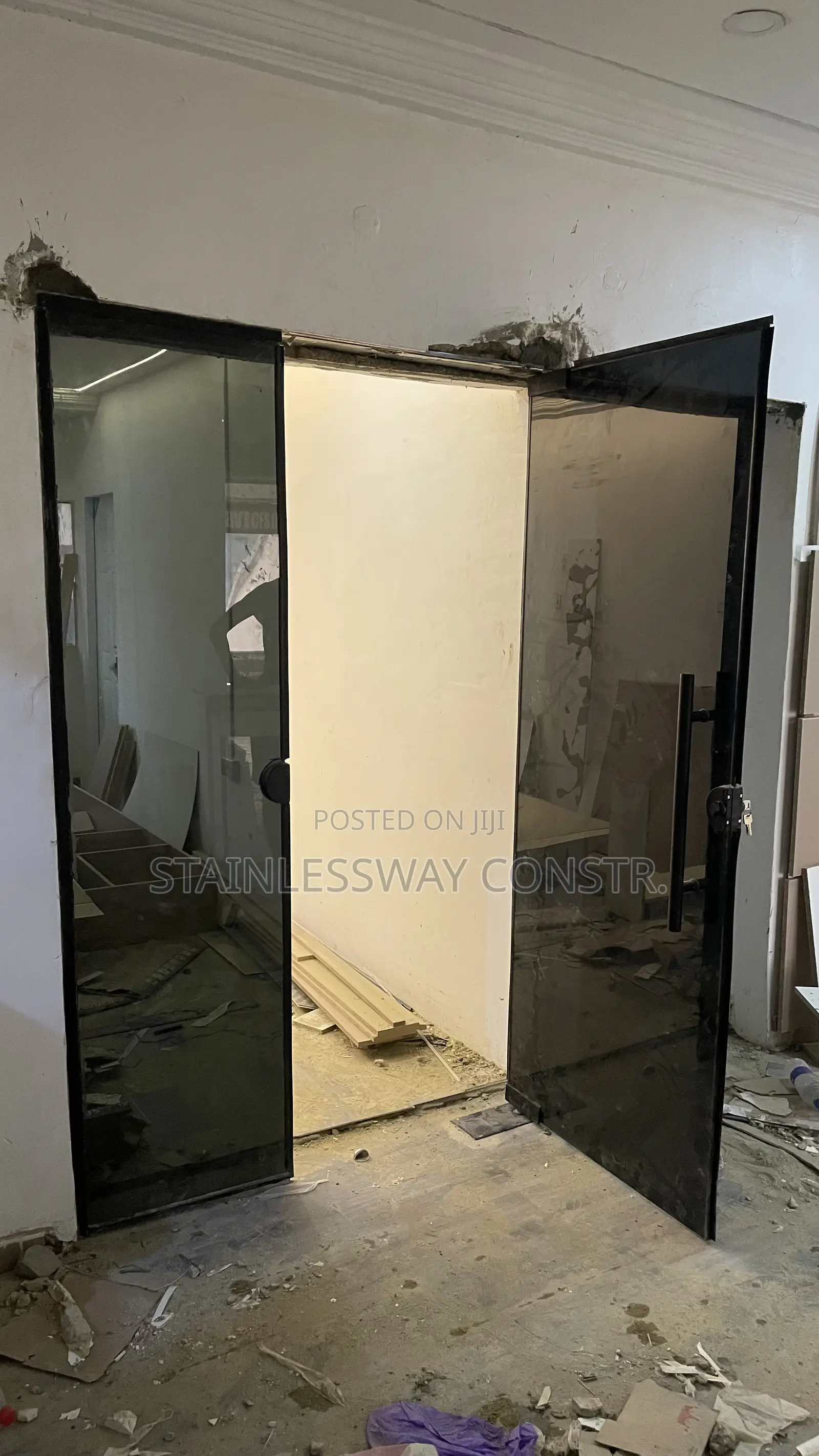 Dark Grey Tampered Swing Door